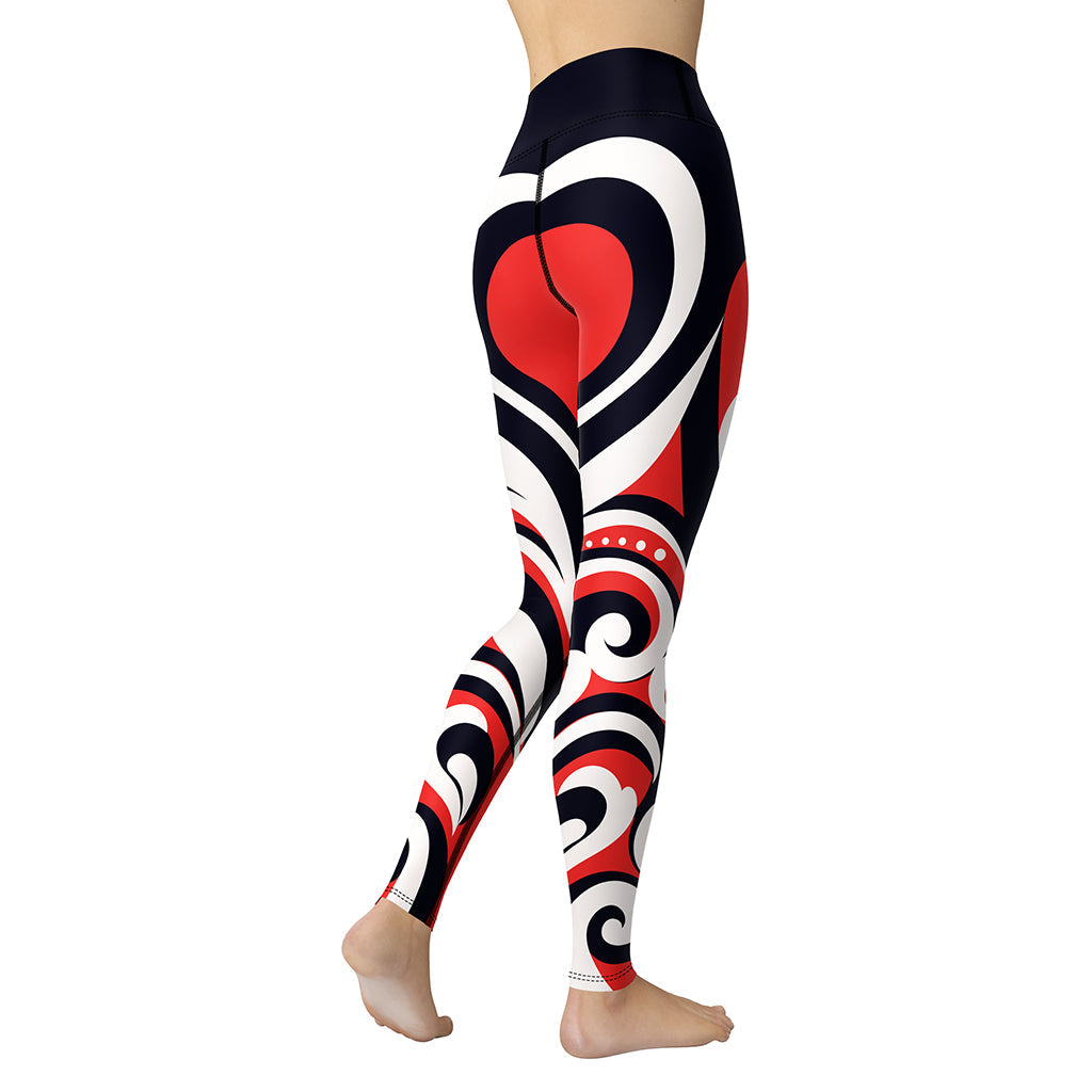 Swirl Heart Shaped Yoga Leggings