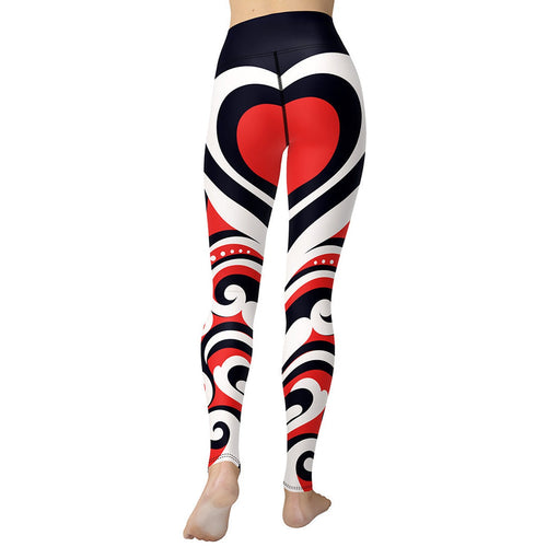 Swirl Heart Shaped Yoga Leggings