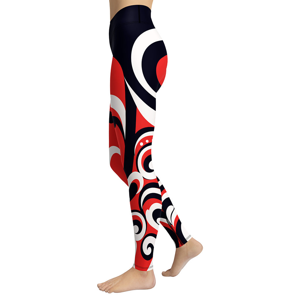 Swirl Heart Shaped Yoga Leggings