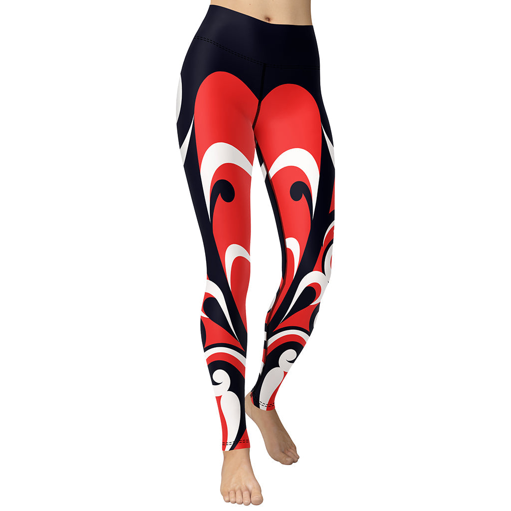 Swirl Heart Shaped Yoga Leggings