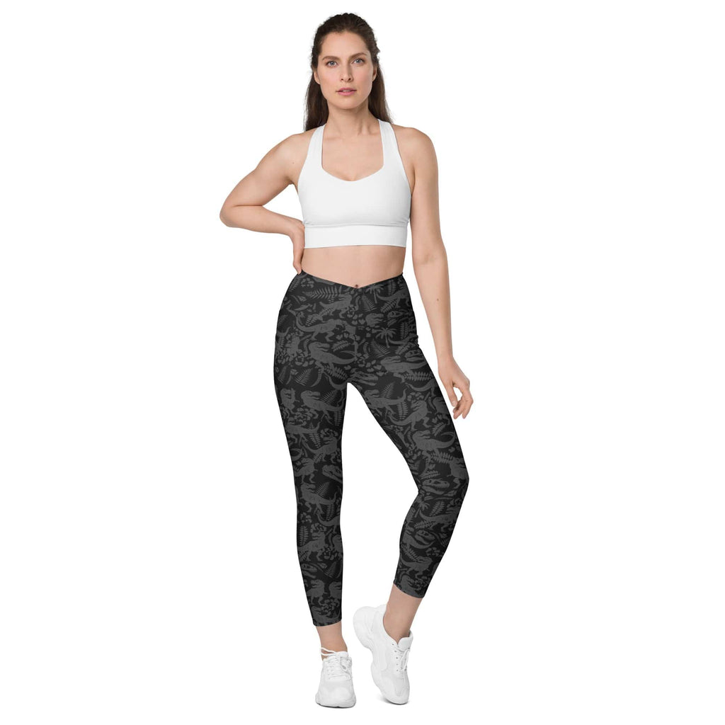 T-Rex Safari Crossover Leggings With Pockets