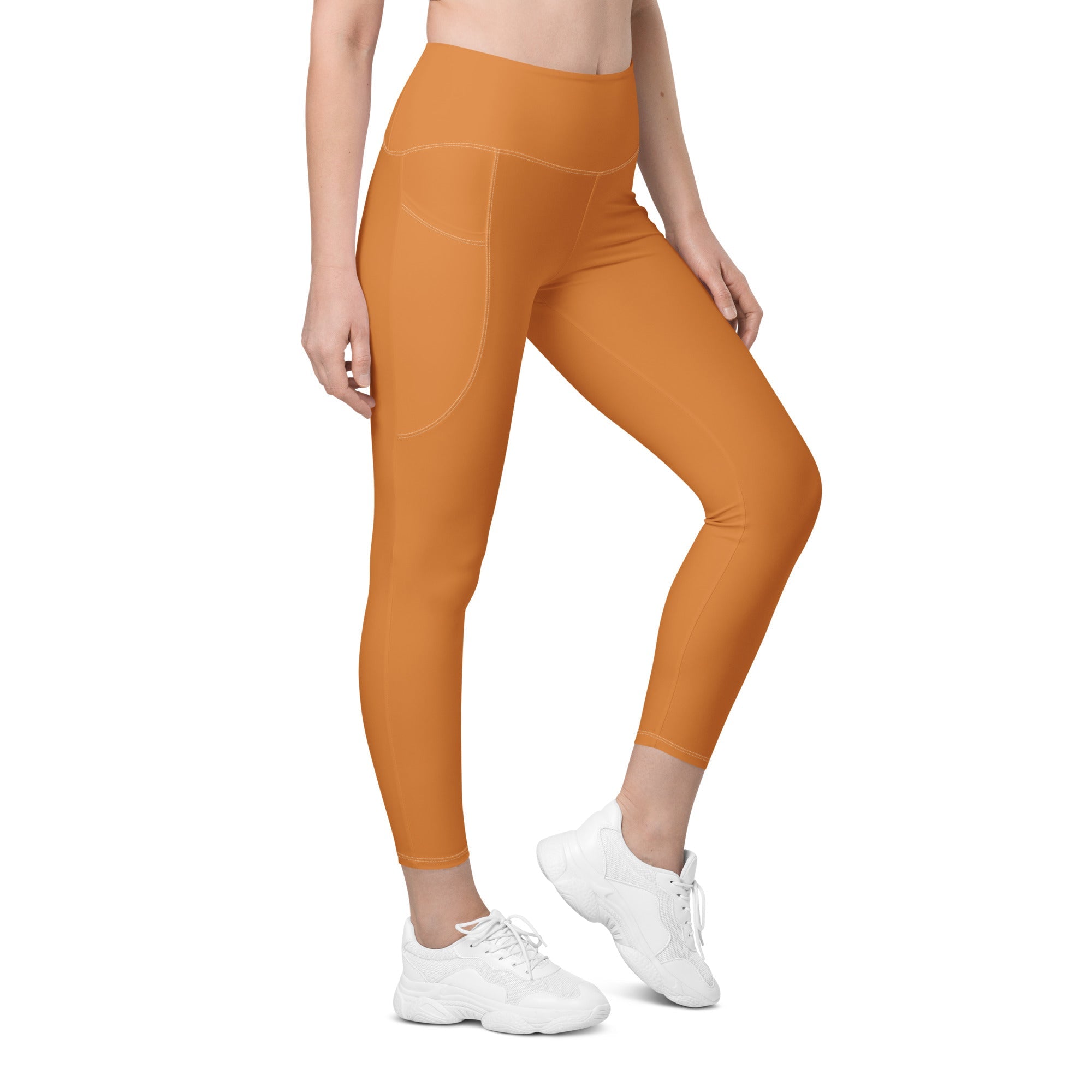 Tangerine Orange Leggings With Pockets