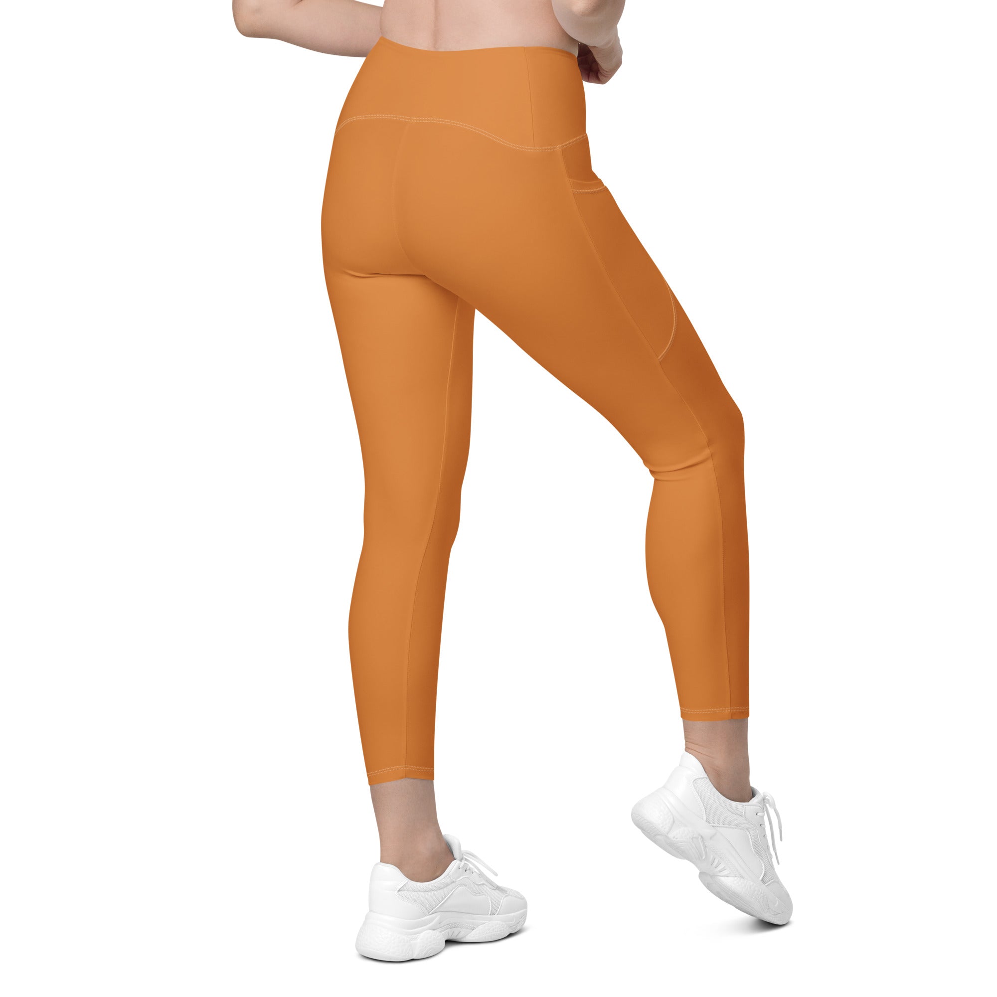 Tangerine Orange Leggings With Pockets