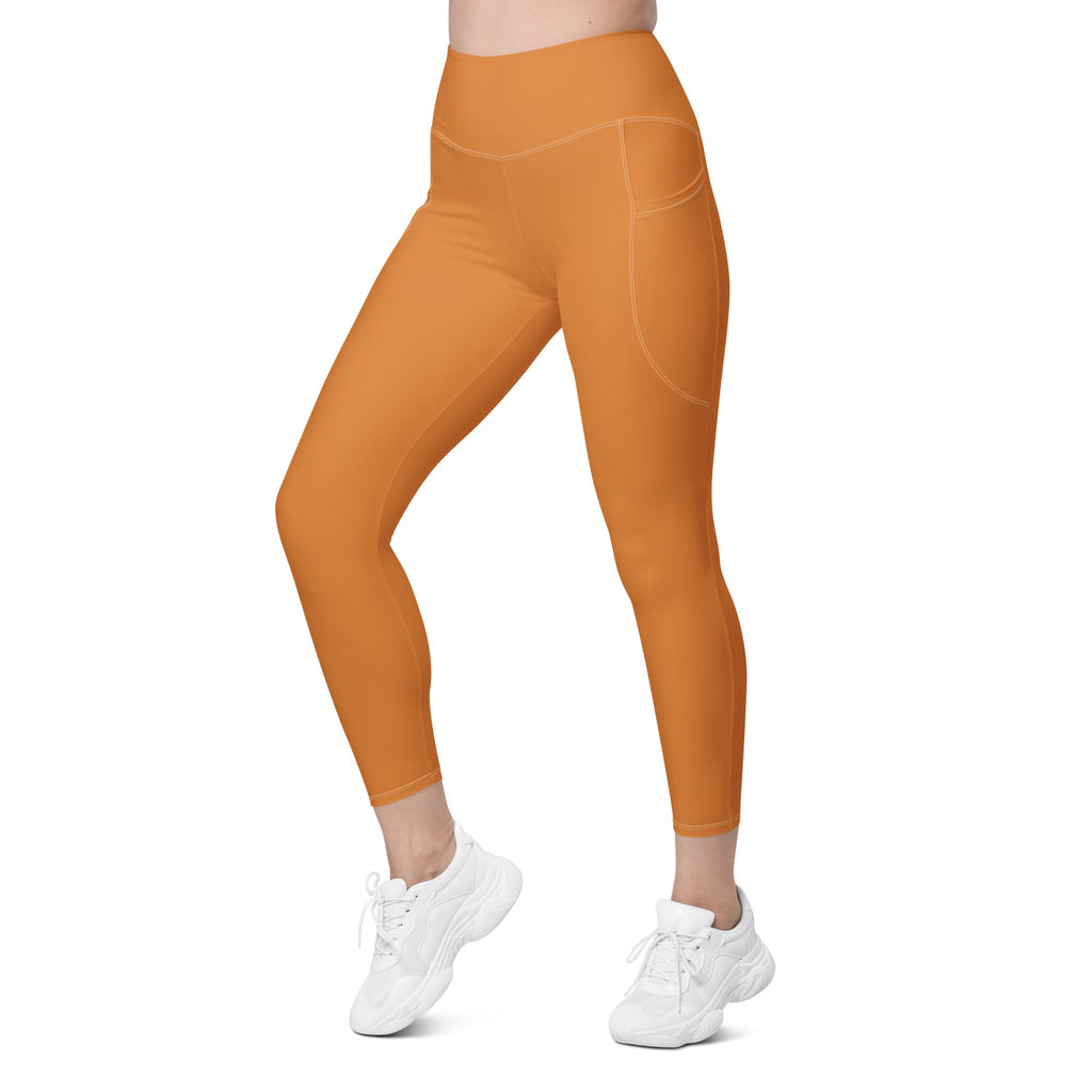 Tangerine Orange Leggings With Pockets