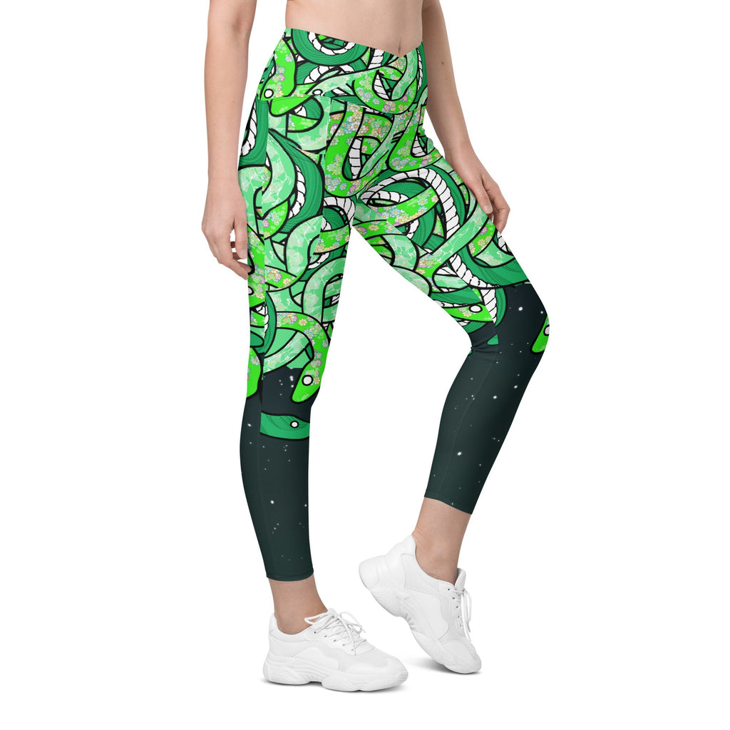 Tangled Snakes Crossover Leggings With Pockets