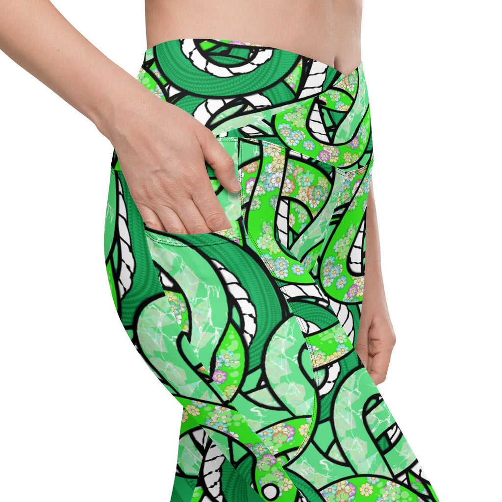 Tangled Snakes Crossover Leggings With Pockets