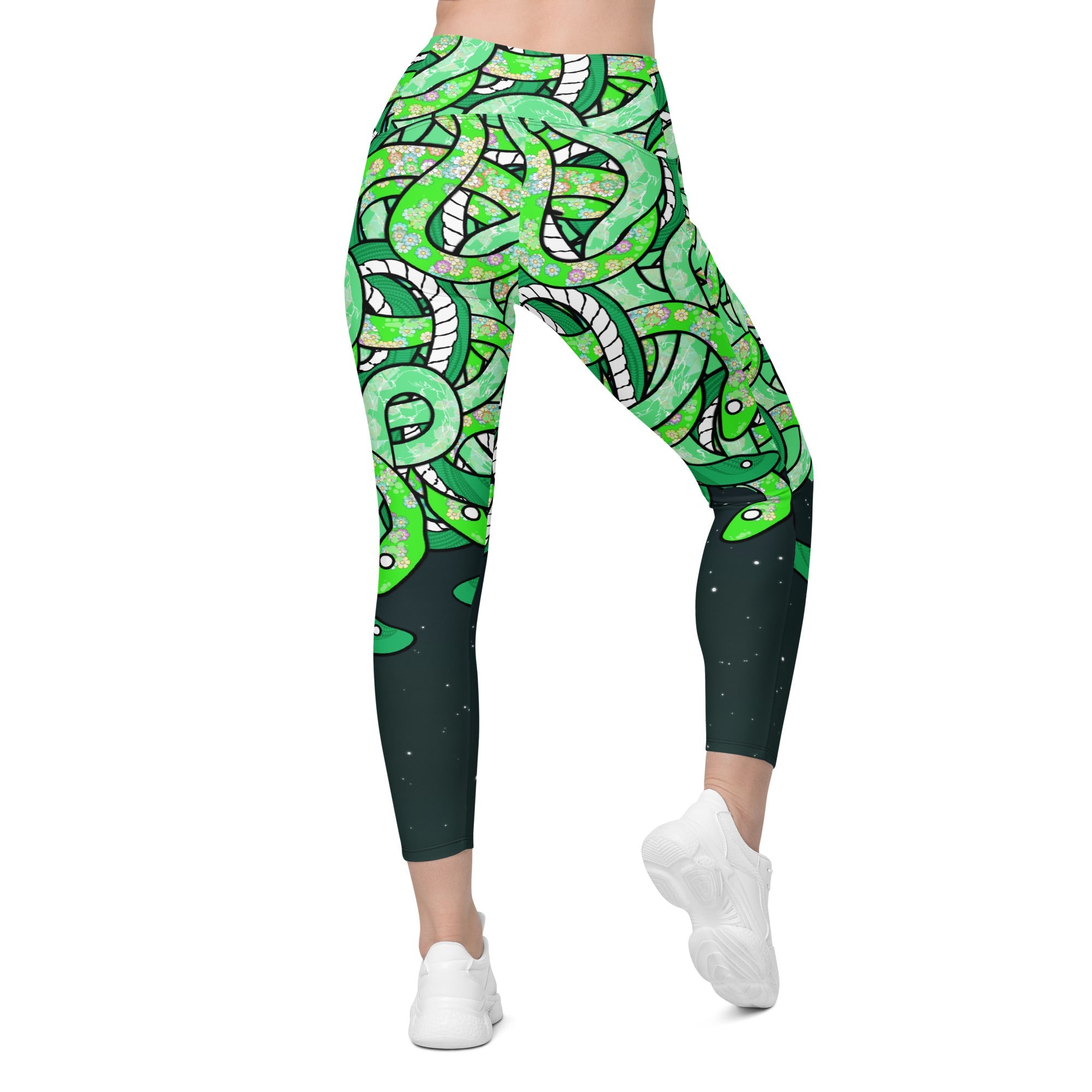 Tangled Snakes Crossover Leggings With Pockets