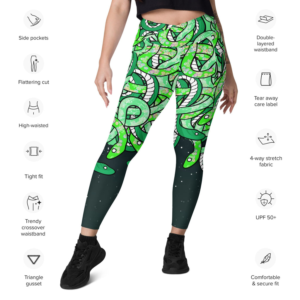 Tangled Snakes Crossover Leggings With Pockets
