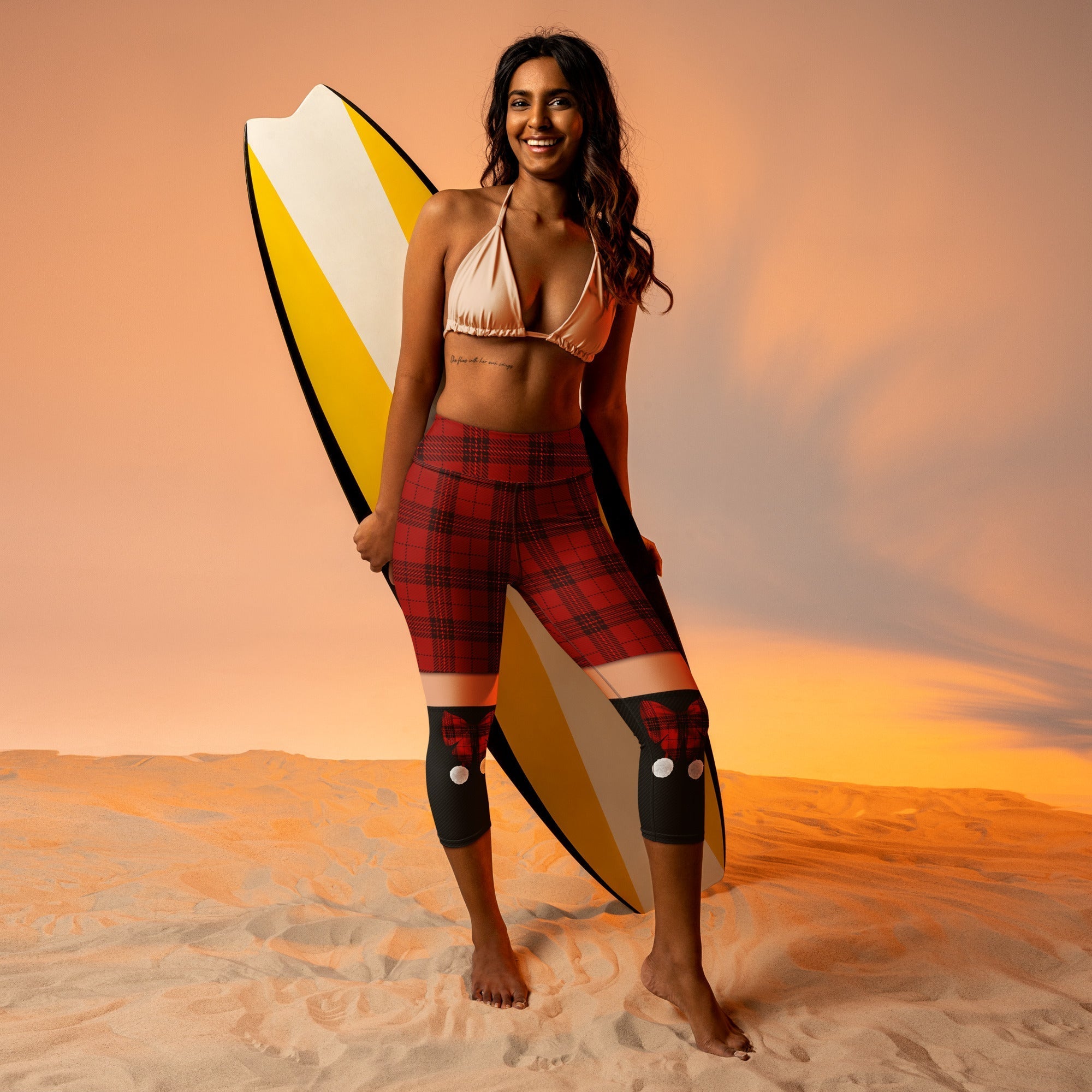 Tartan Shorts Yoga Capris