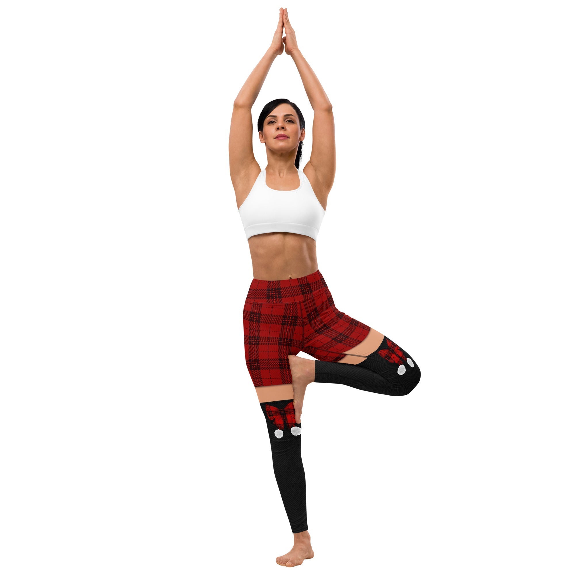 Tartan Shorts Yoga Leggings