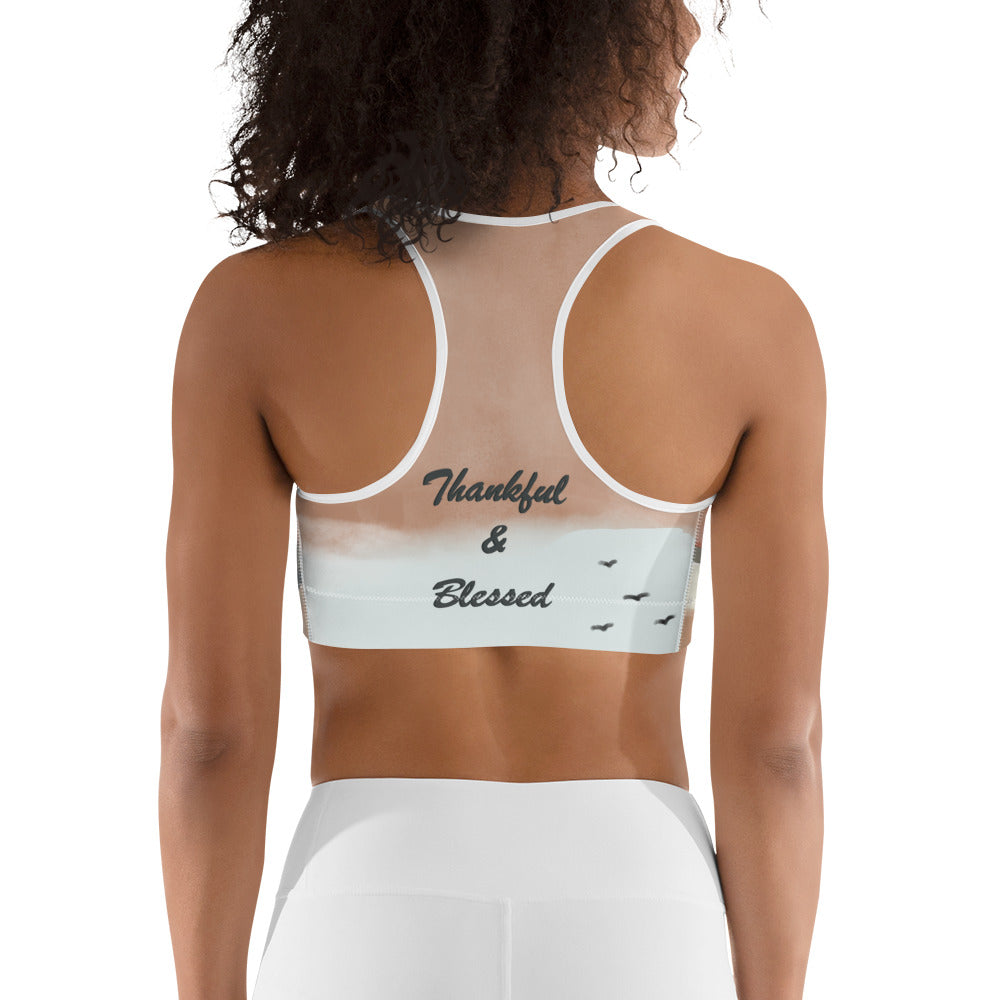 Thankful & Blessed Sports Bra