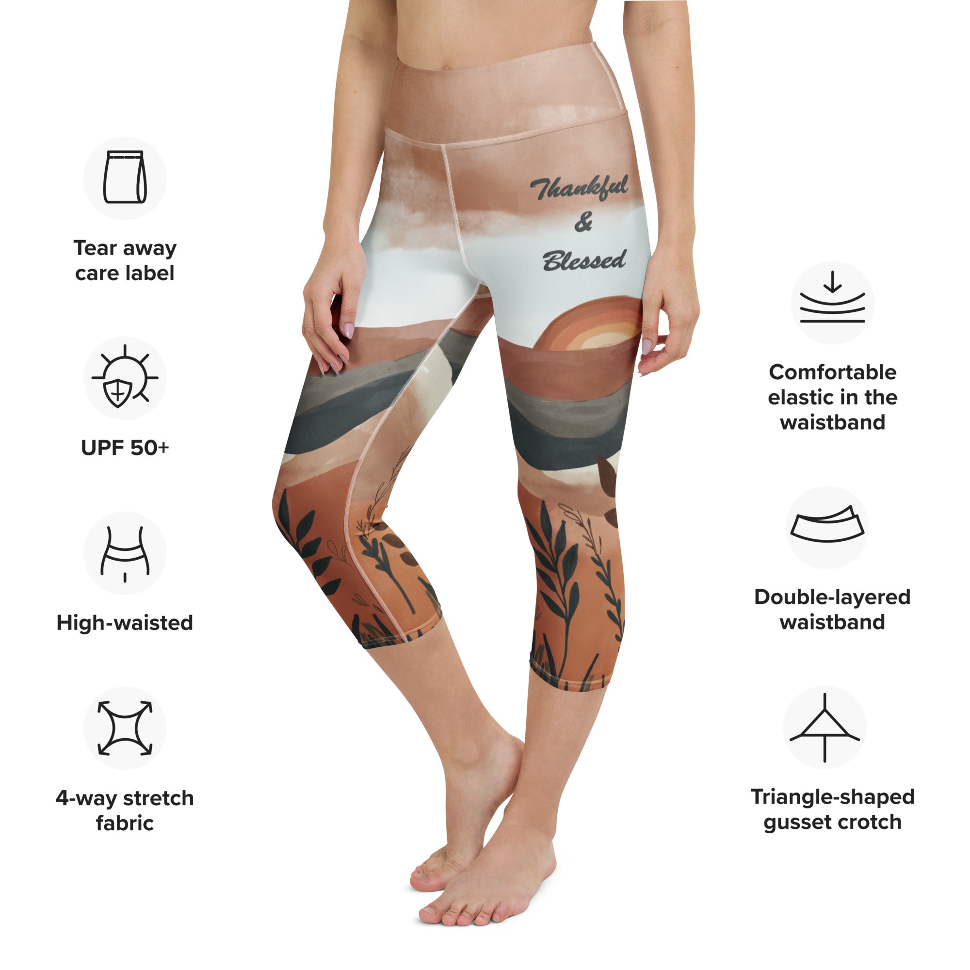 Thankful & Blessed Yoga Capris