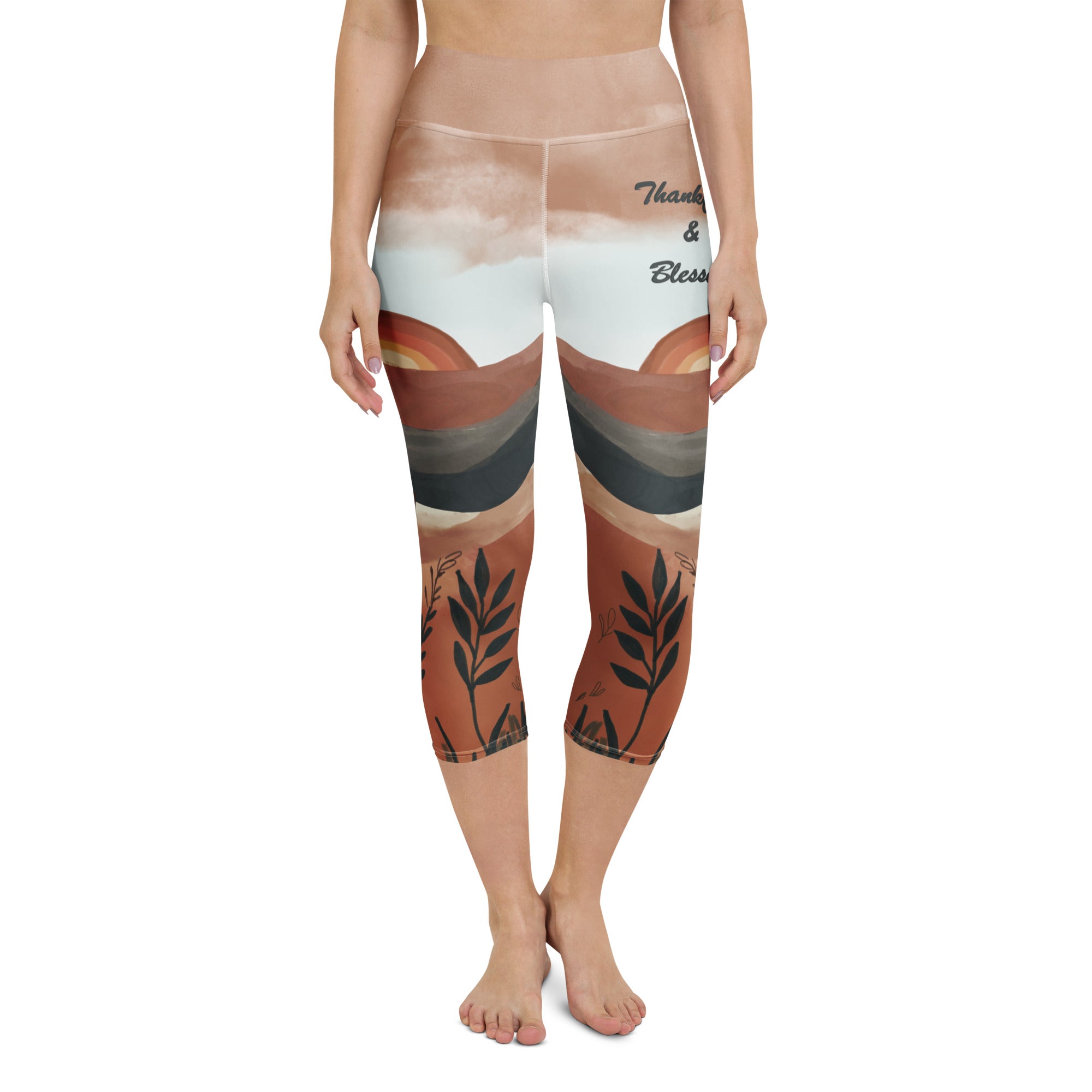 Thankful & Blessed Yoga Capris