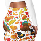 Thanksgiving Pattern Flare Leggings