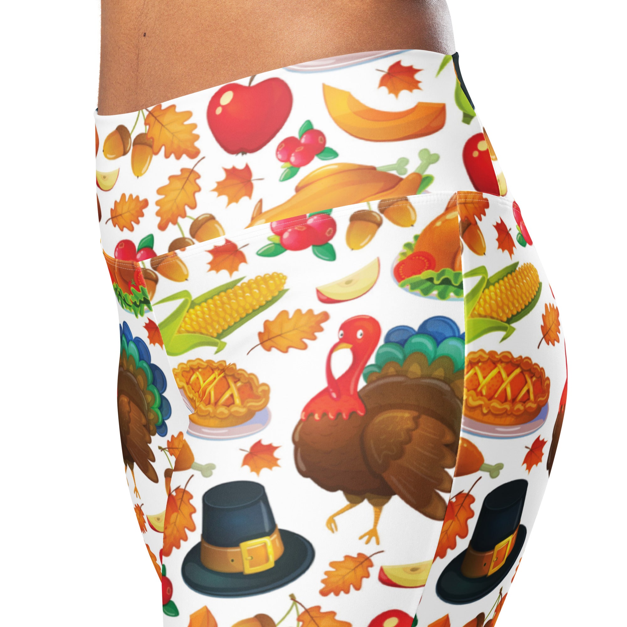 Thanksgiving Pattern Flare Leggings