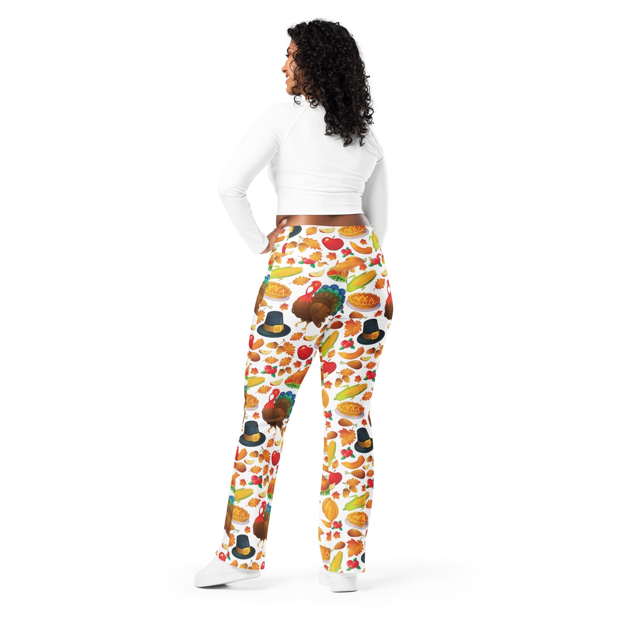 Thanksgiving Pattern Flare Leggings