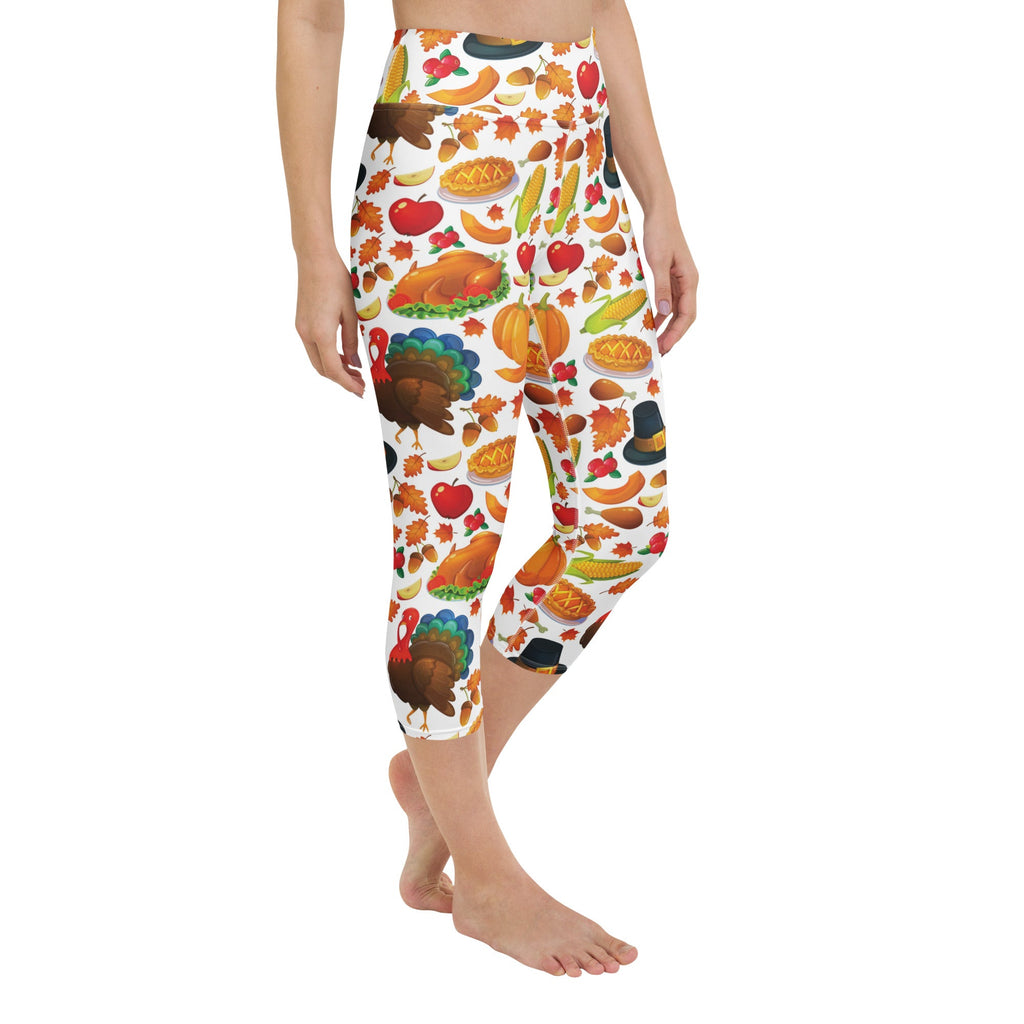Thanksgiving Pattern Yoga Capris
