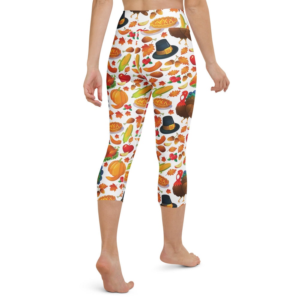Thanksgiving Pattern Yoga Capris