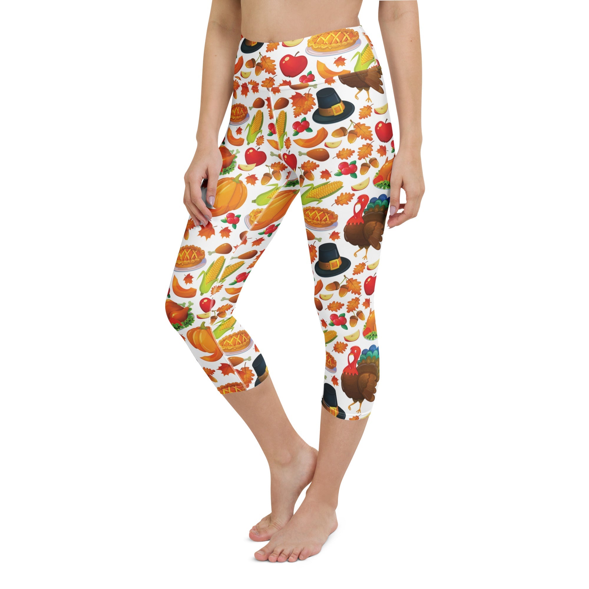 Thanksgiving Pattern Yoga Capris