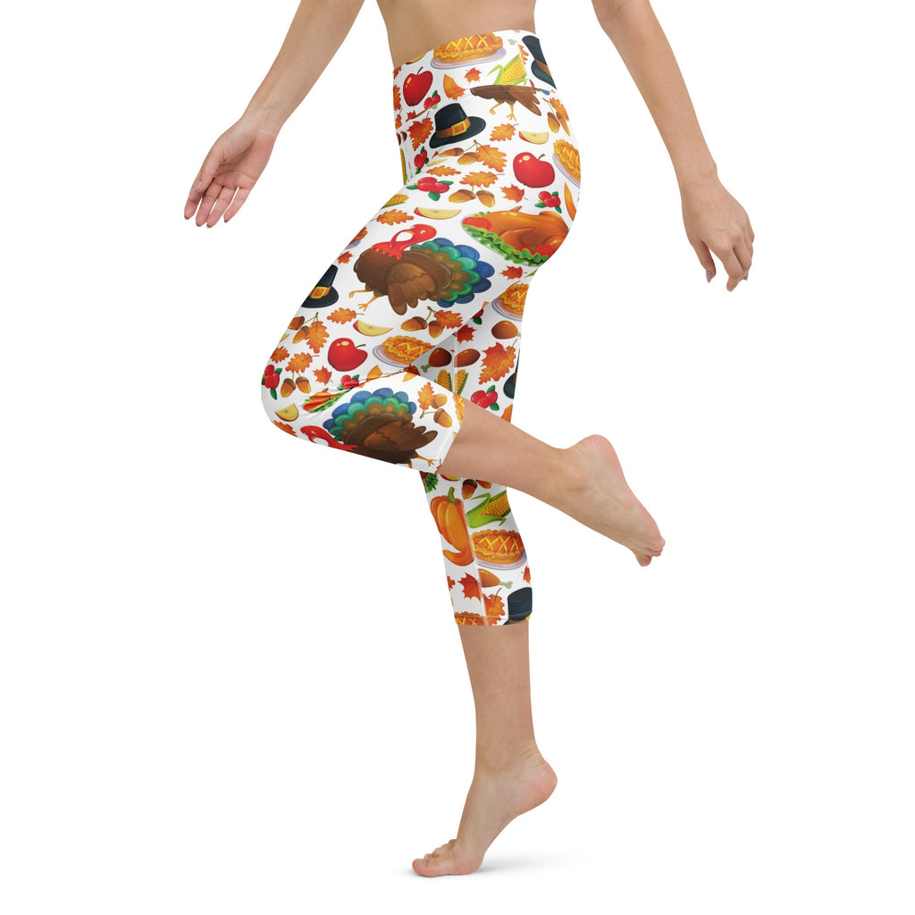 Thanksgiving Pattern Yoga Capris