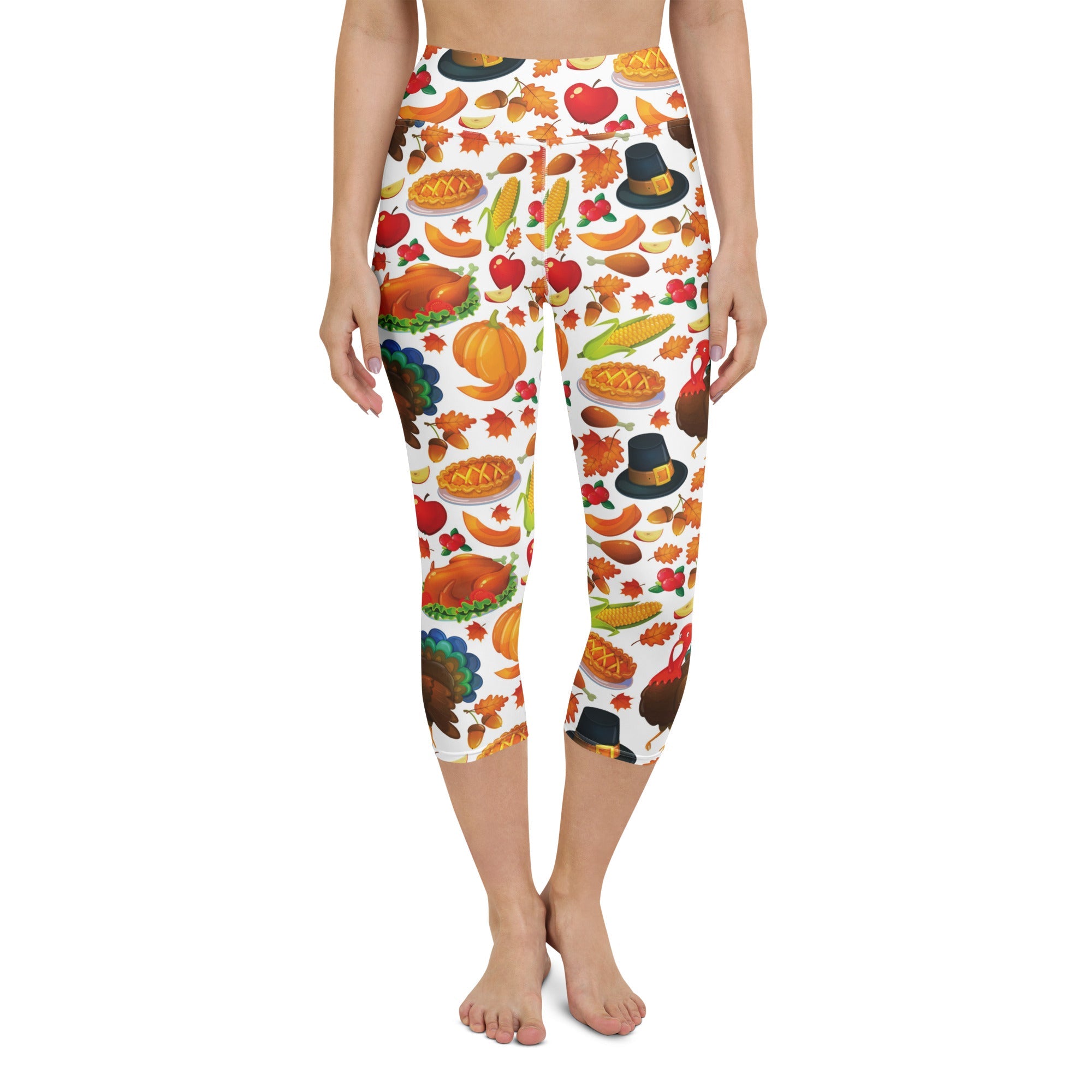 Thanksgiving Pattern Yoga Capris