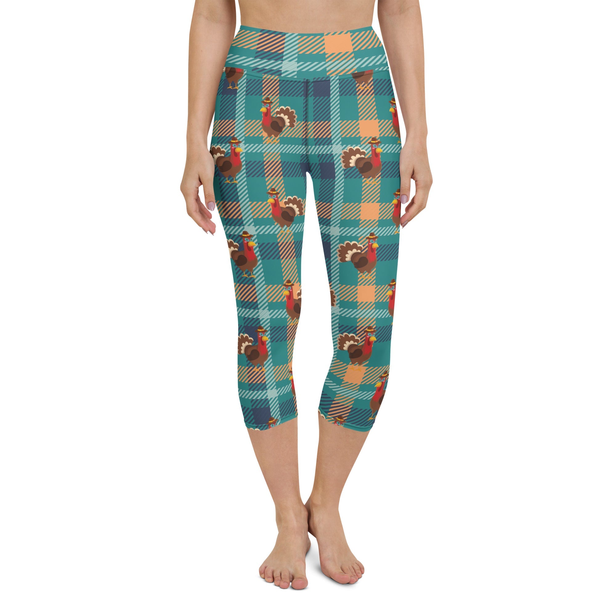 Thanksgiving Plaid Yoga Capris