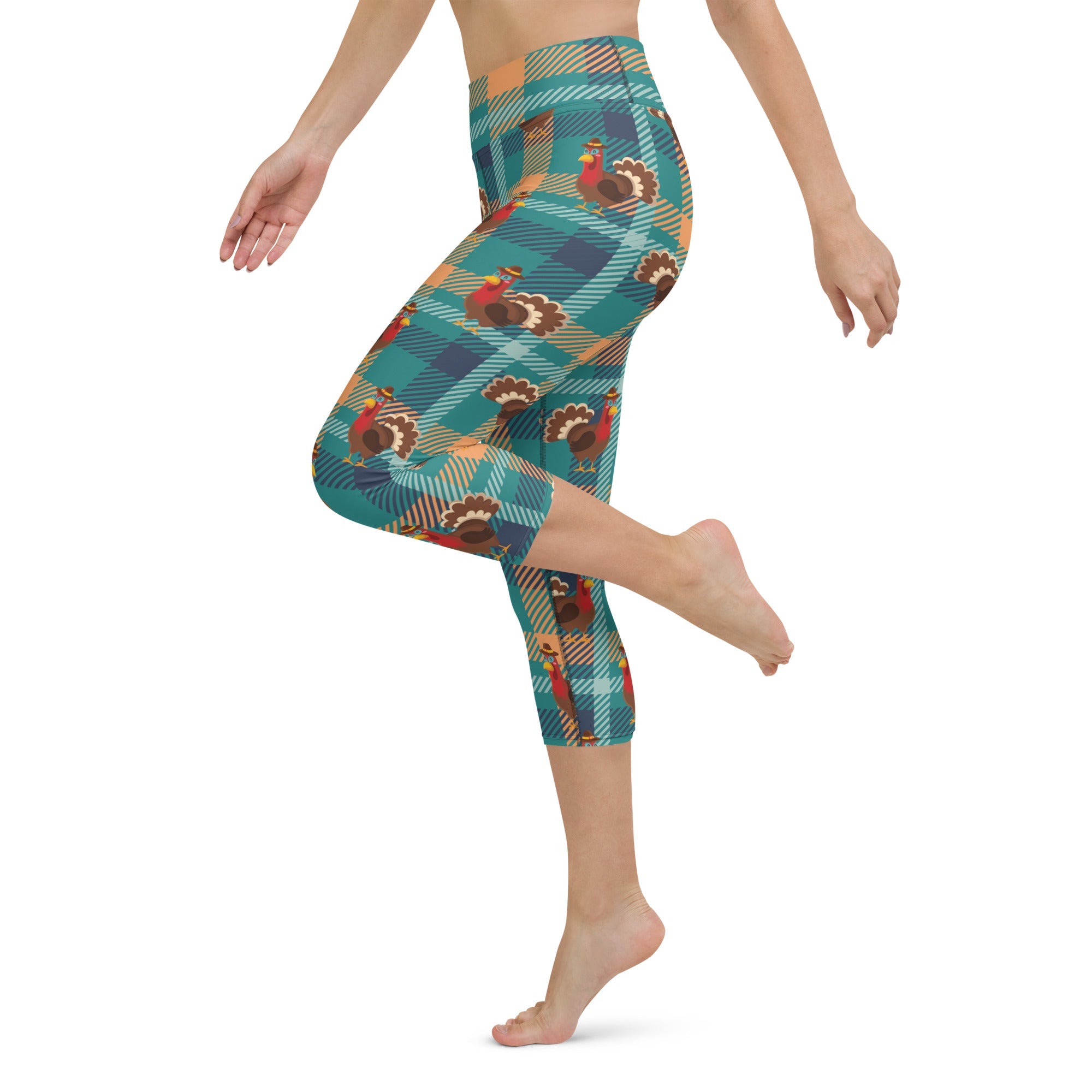 Thanksgiving Plaid Yoga Capris