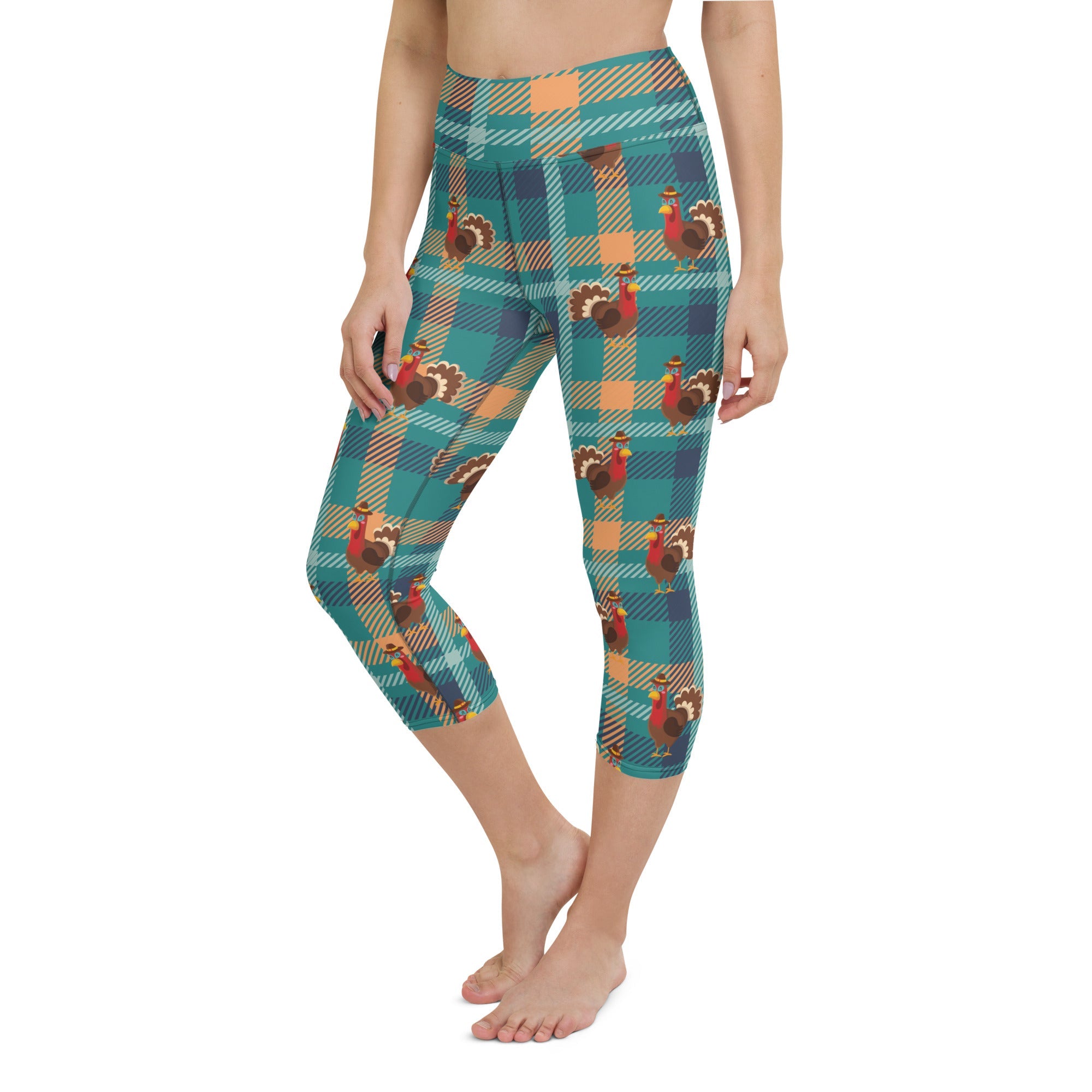 Thanksgiving Plaid Yoga Capris