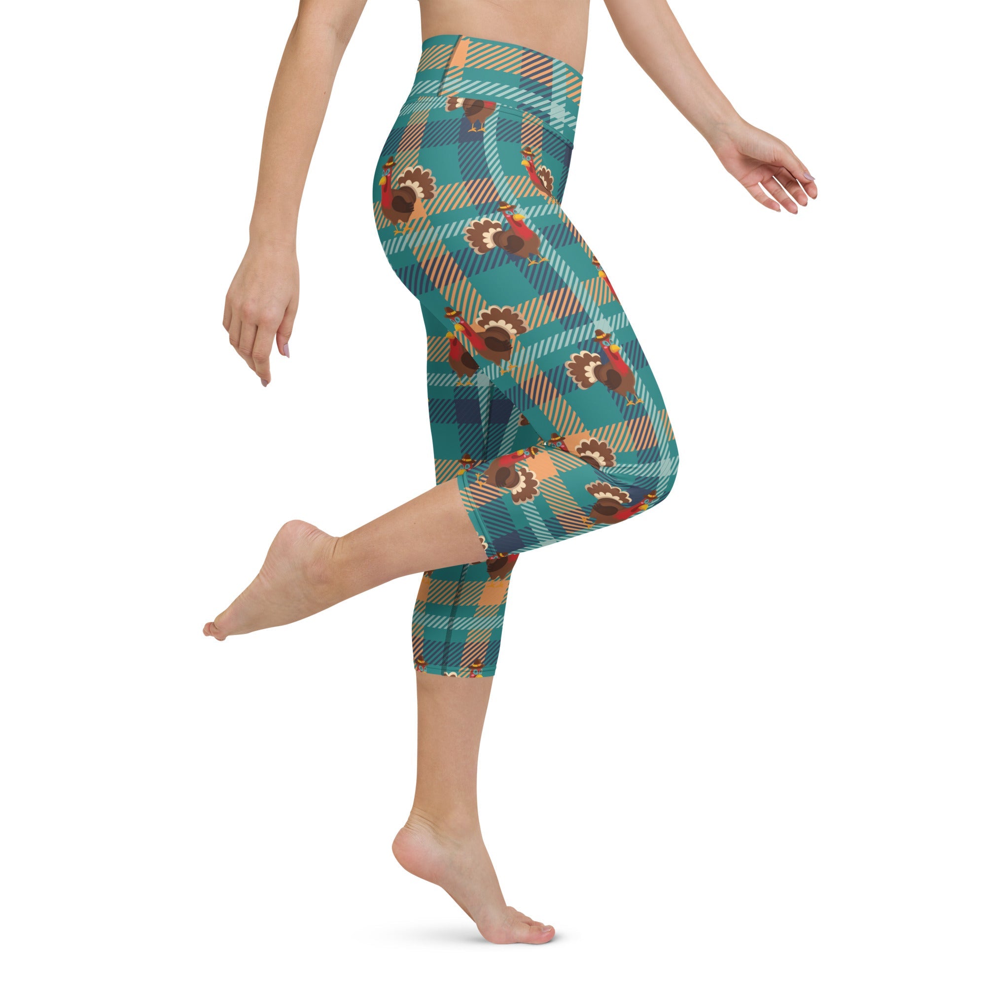 Thanksgiving Plaid Yoga Capris