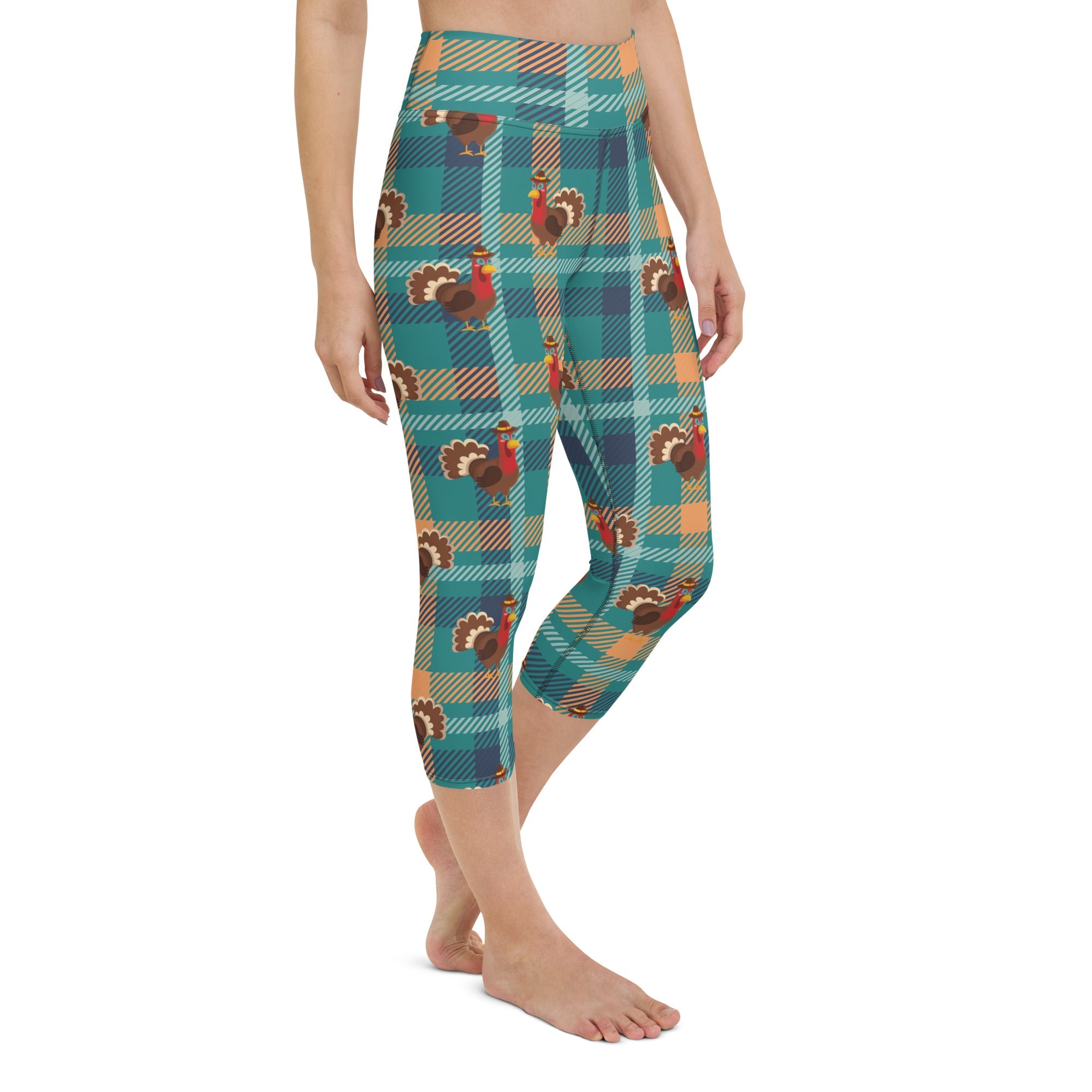 Thanksgiving Plaid Yoga Capris