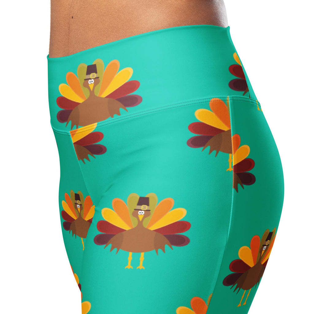Thanksgiving Turkey Print Flare Leggings