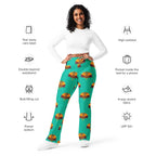 Thanksgiving Turkey Print Flare Leggings