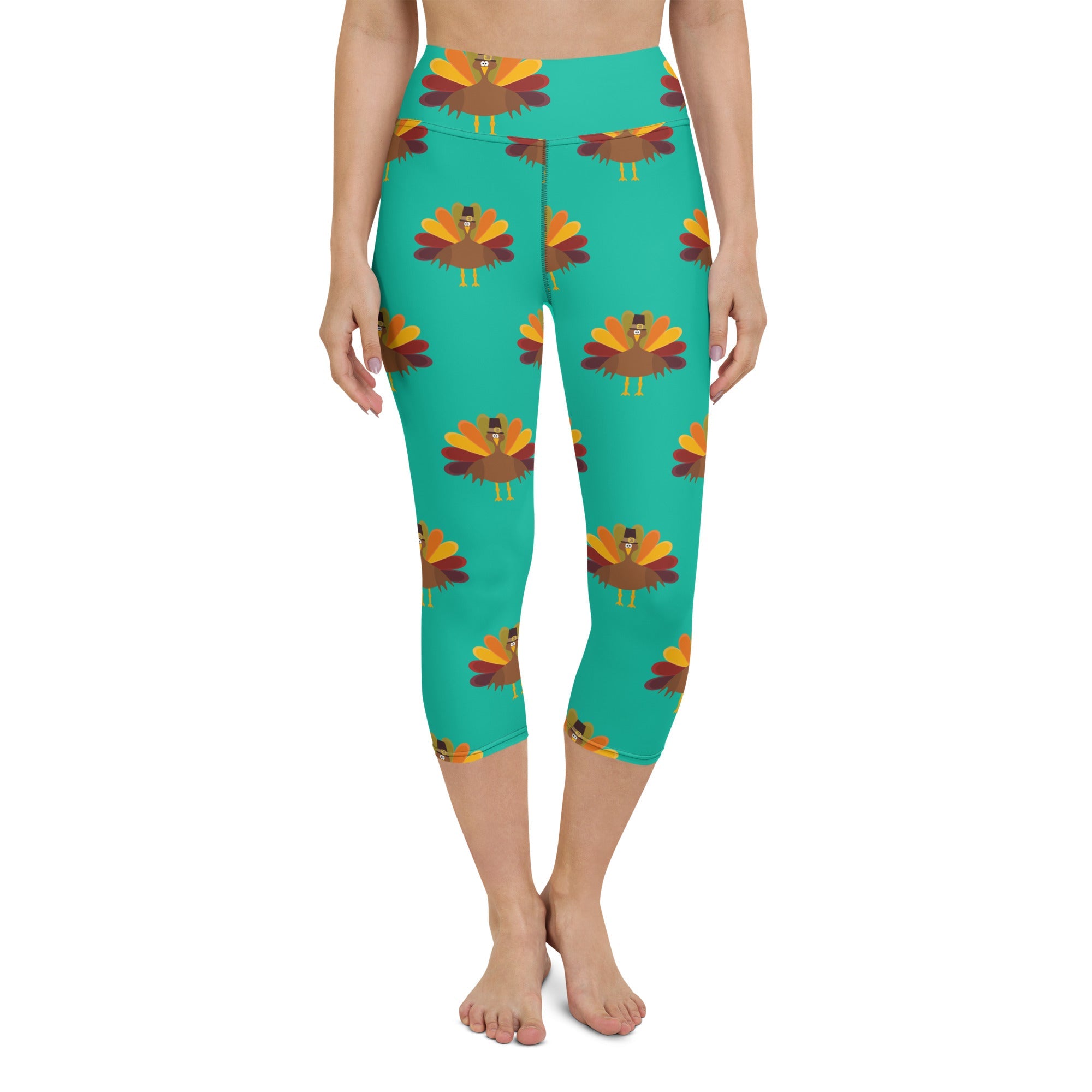 Thanksgiving Turkey Print Yoga Capris