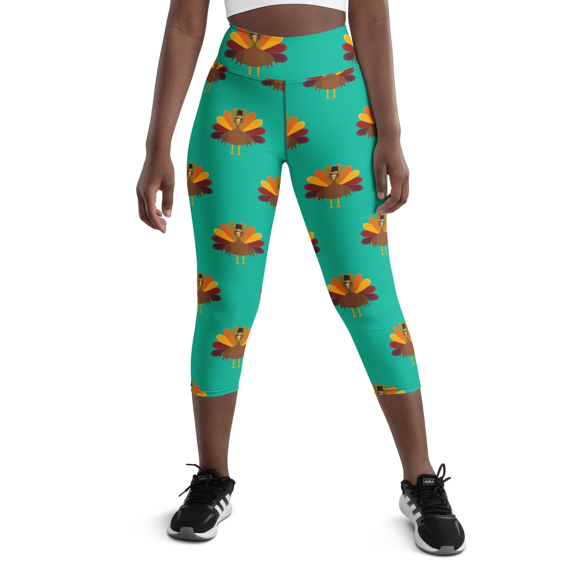 Thanksgiving Turkey Print Yoga Capris