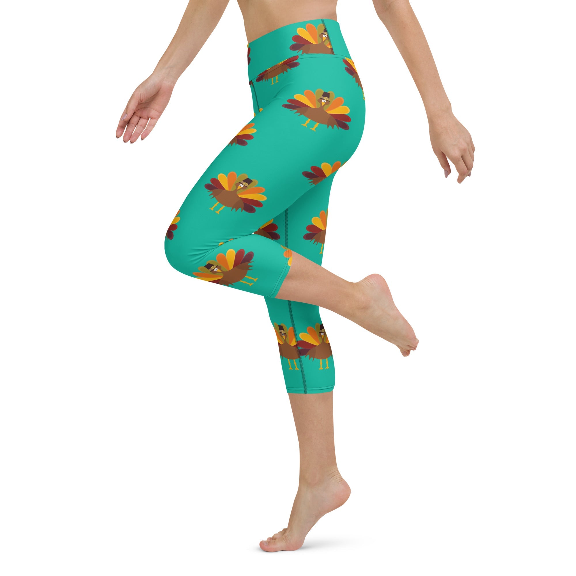 Thanksgiving Turkey Print Yoga Capris