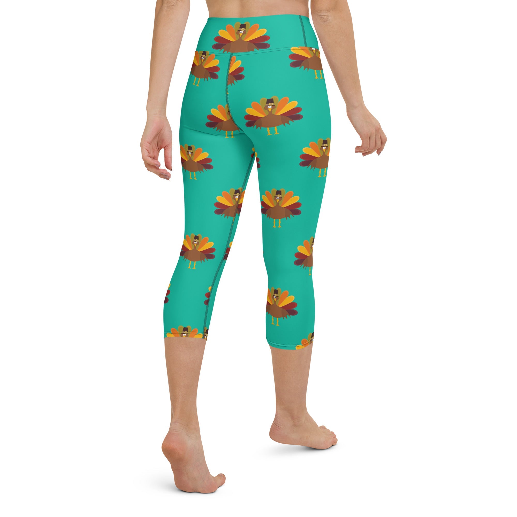 Thanksgiving Turkey Print Yoga Capris