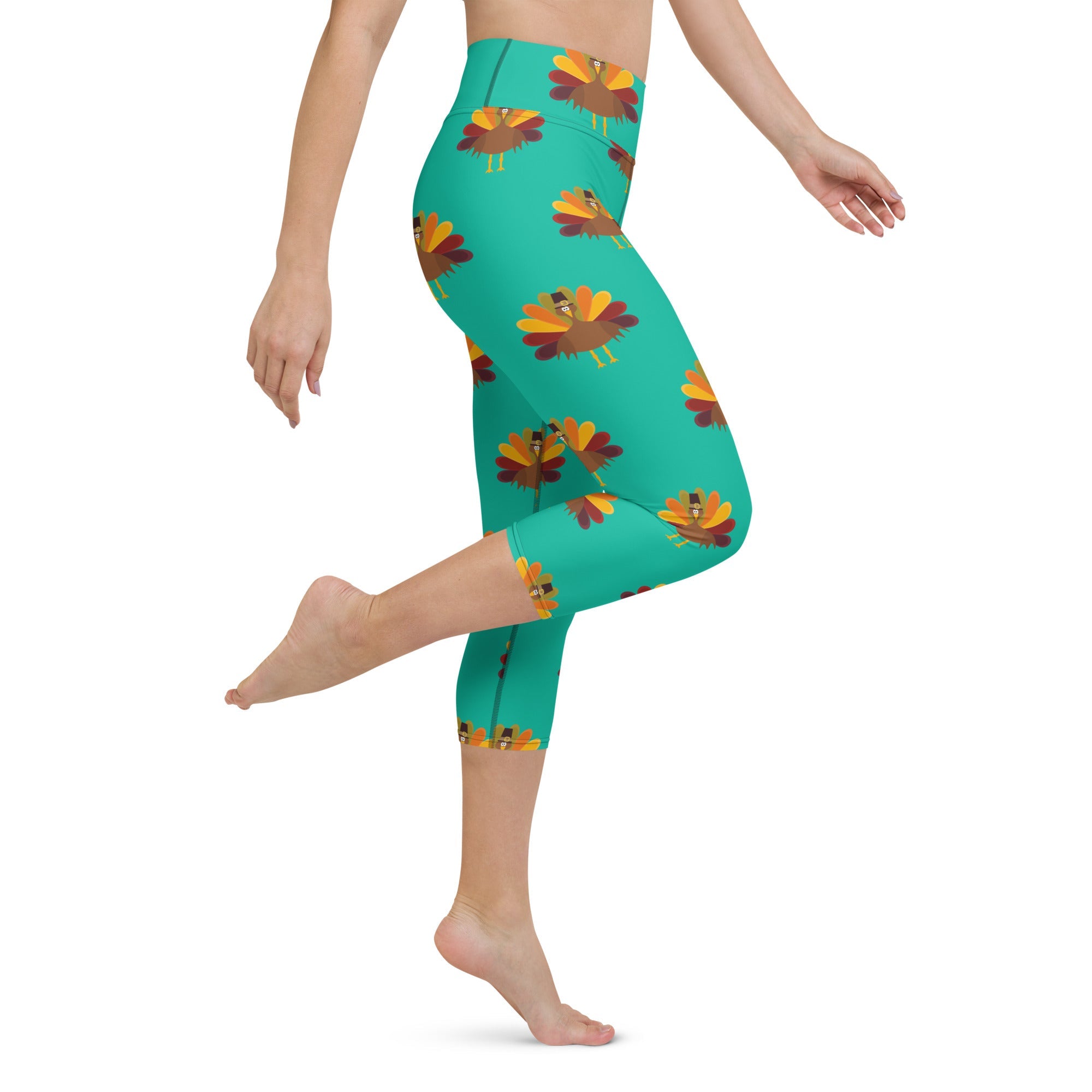 Thanksgiving Turkey Print Yoga Capris