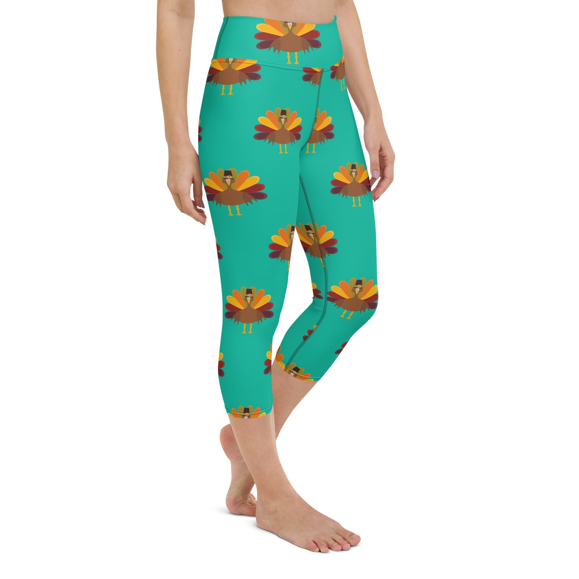 Thanksgiving Turkey Print Yoga Capris