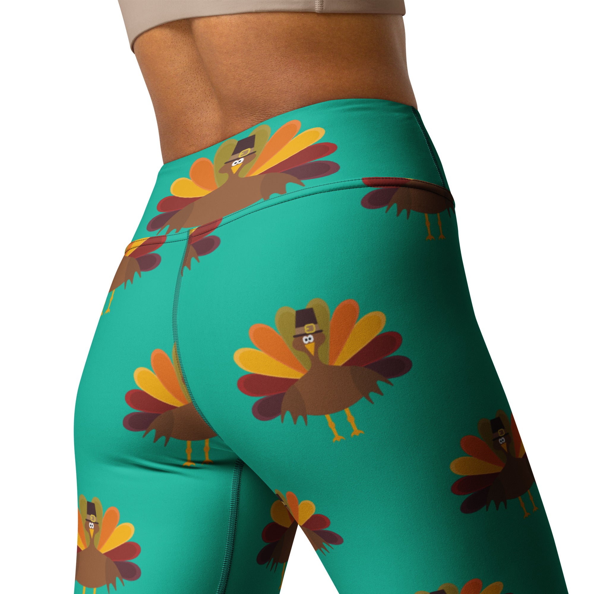 Thanksgiving Turkey Print Yoga Leggings