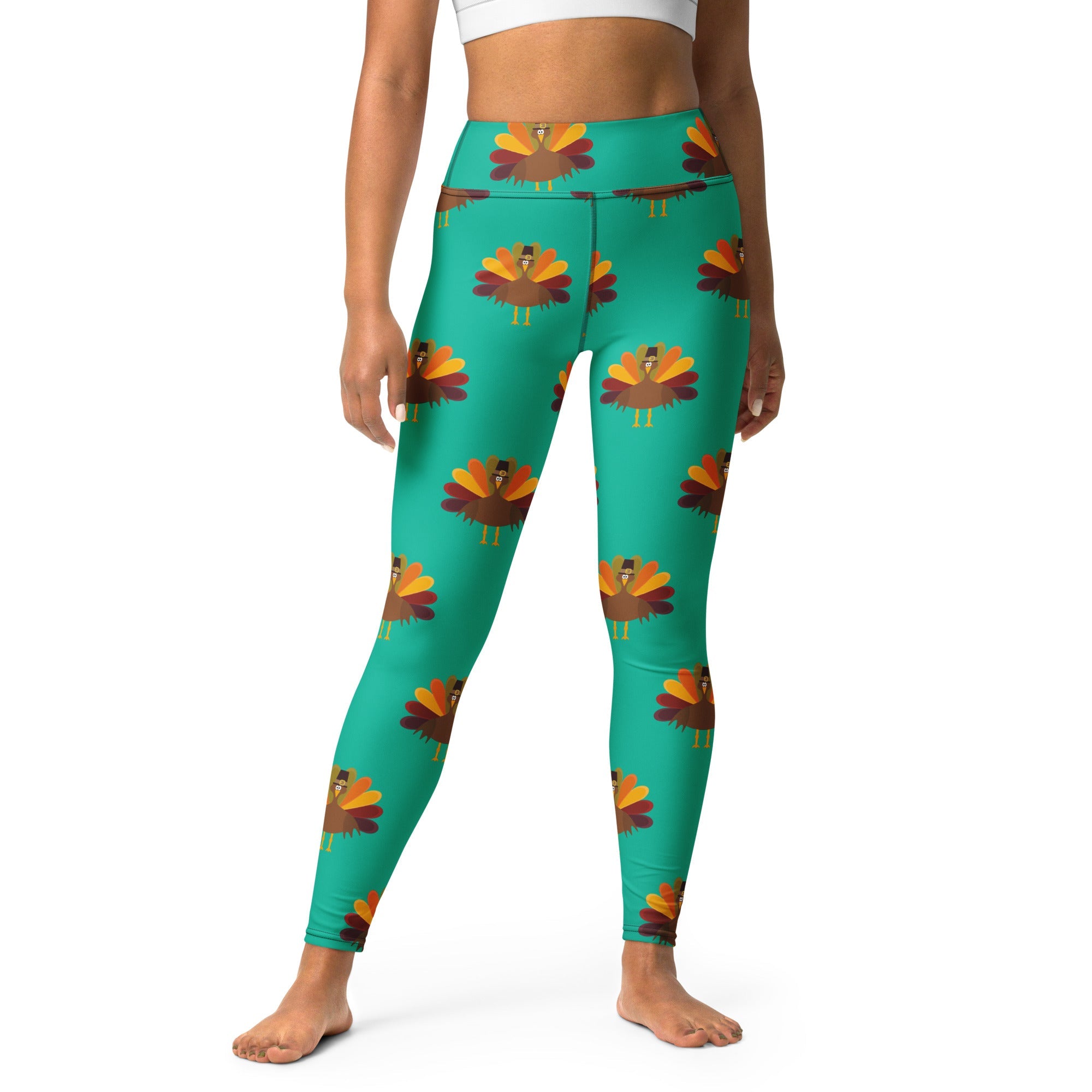 Thanksgiving Turkey Print Yoga Leggings