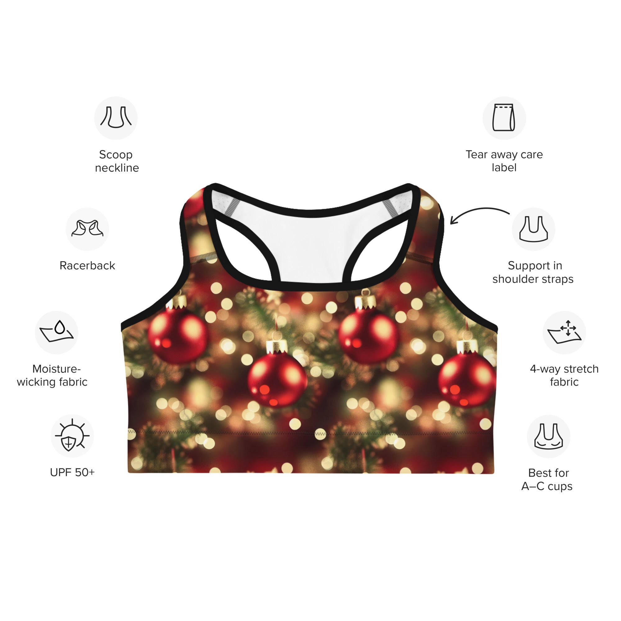 Tis The Season Sports Bra