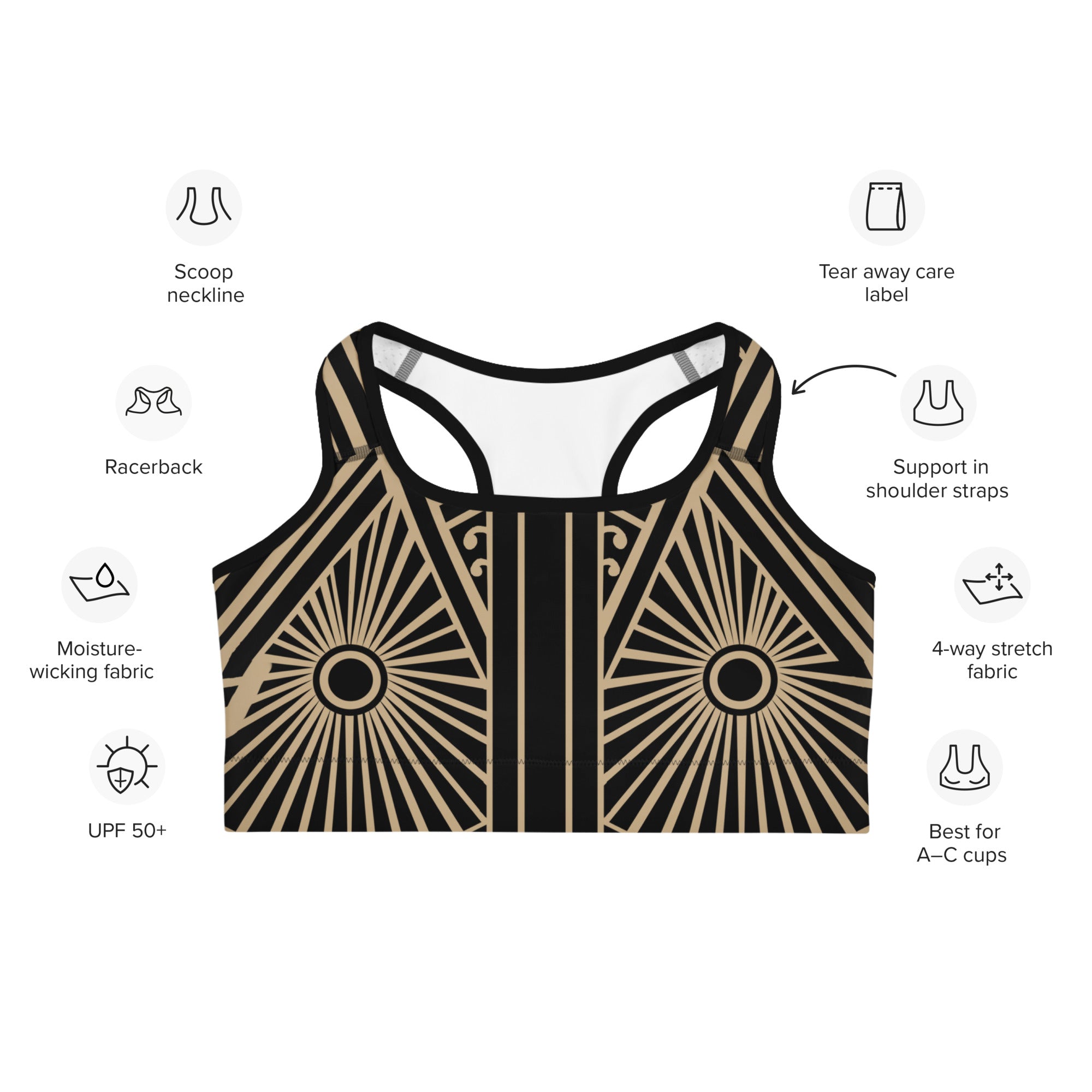 Tribal Geometry Sports bra