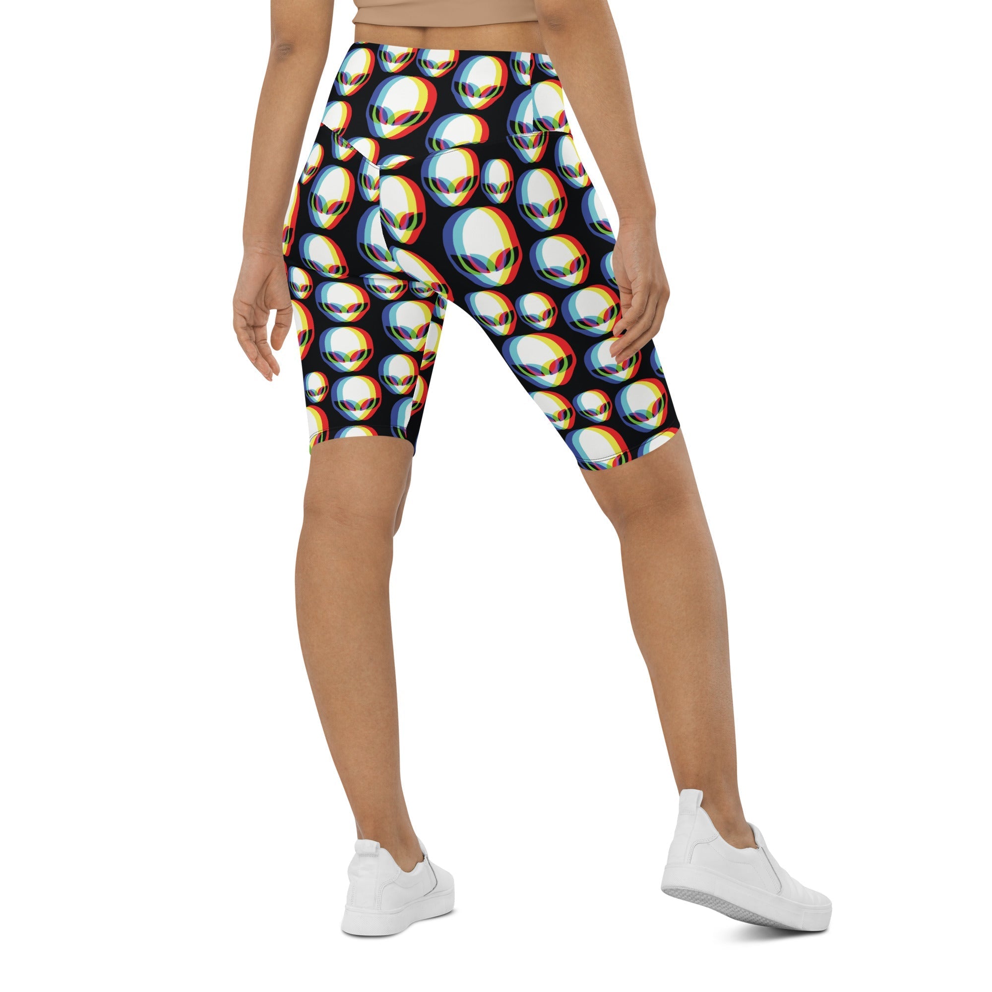 Trippy Alien Biker Shorts