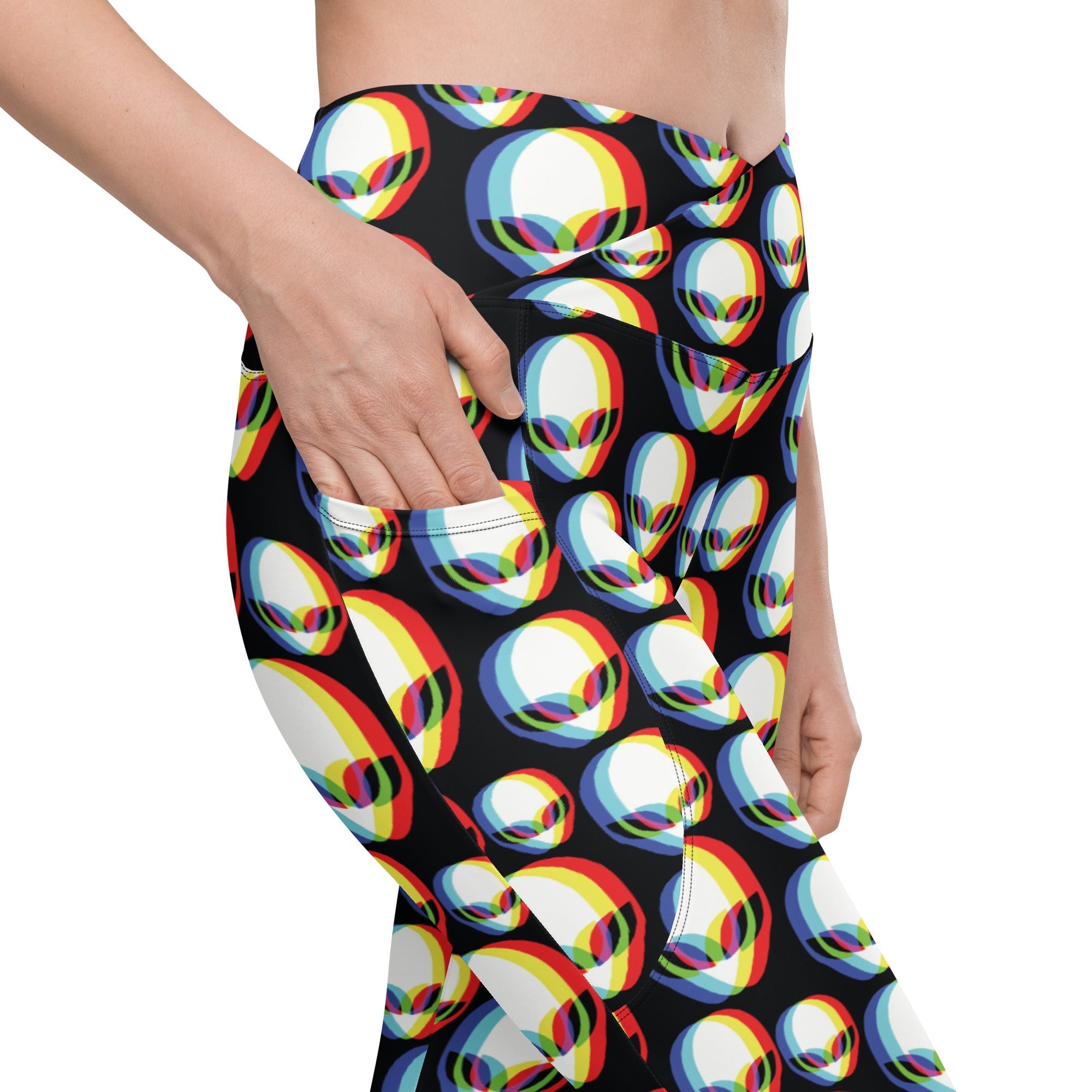 Trippy Alien Crossover Leggings With Pockets