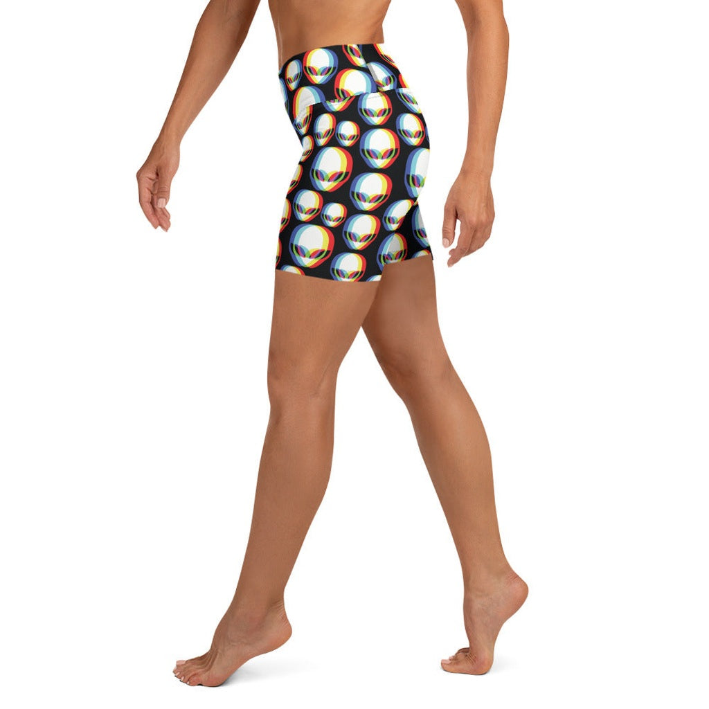 Trippy Alien Yoga Shorts