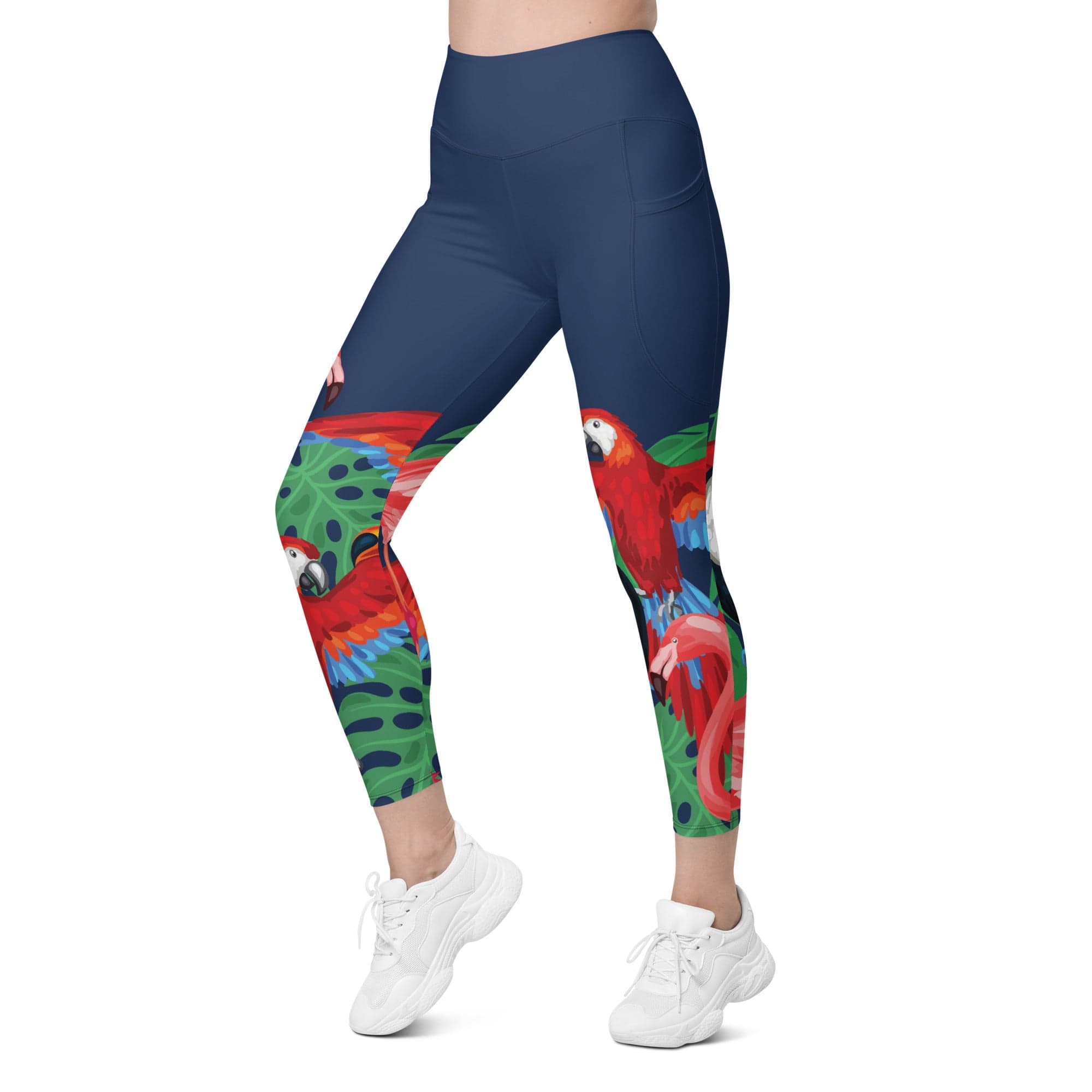 Tropical Birds Leggings With Pockets
