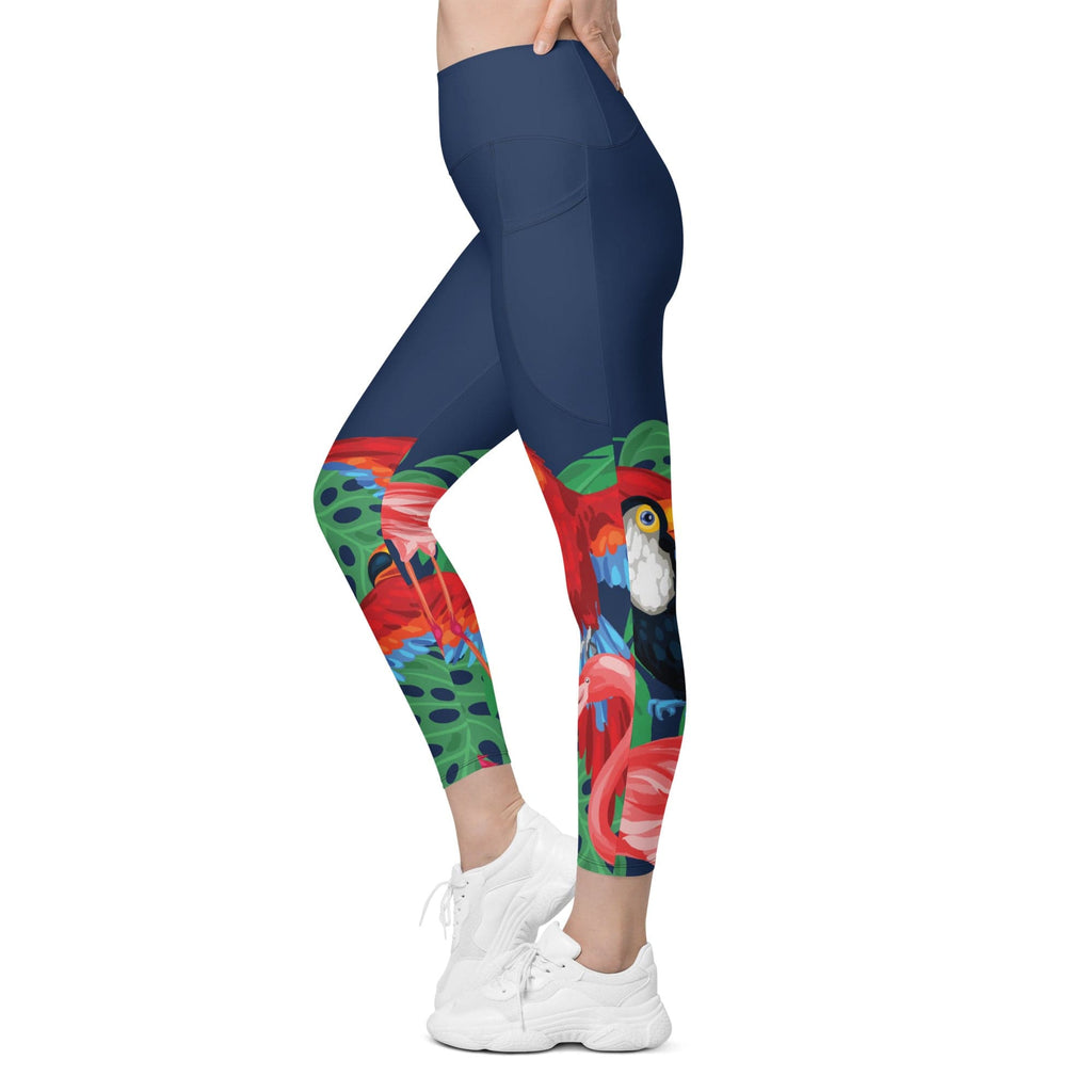 Tropical Birds Leggings With Pockets