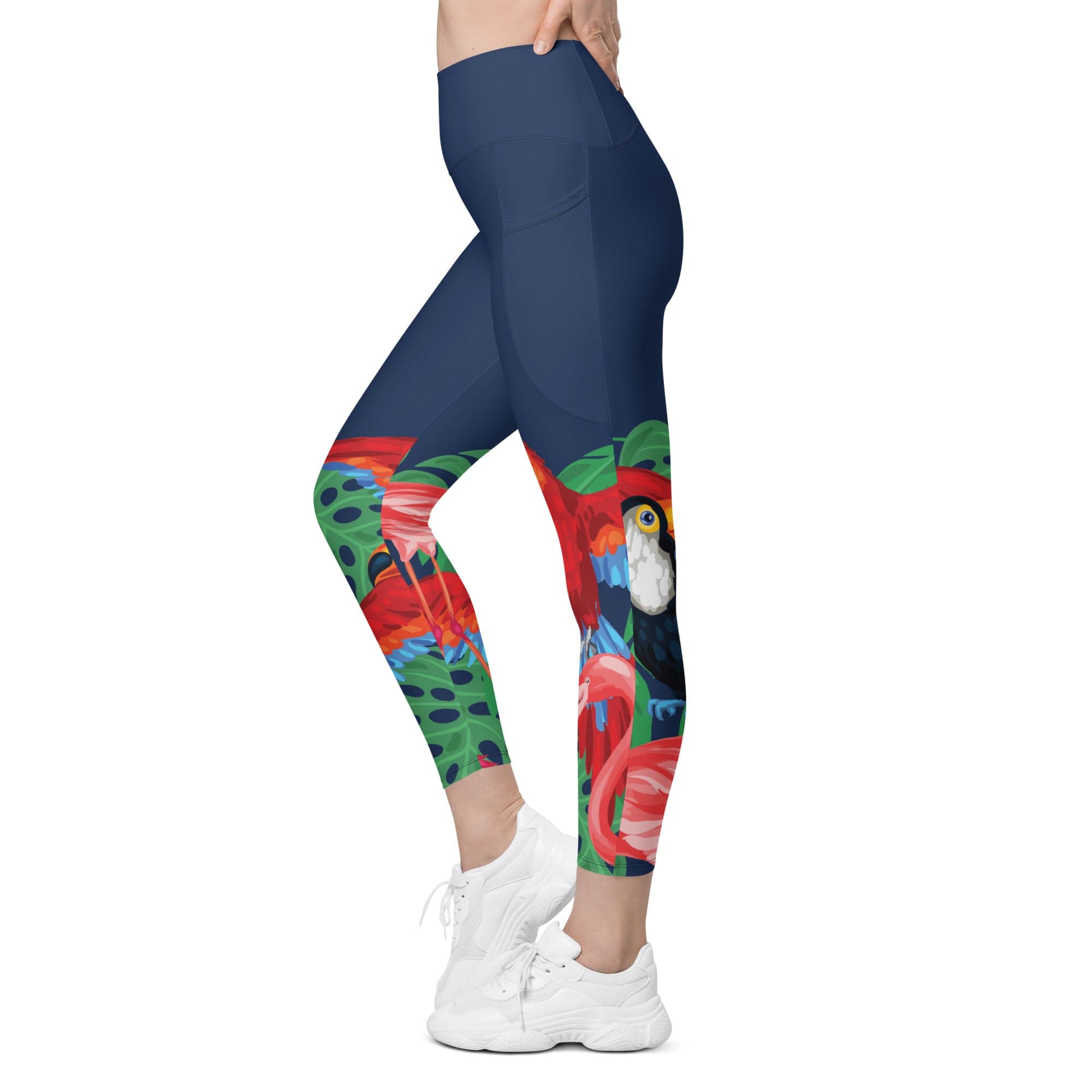 Tropical Birds Leggings With Pockets