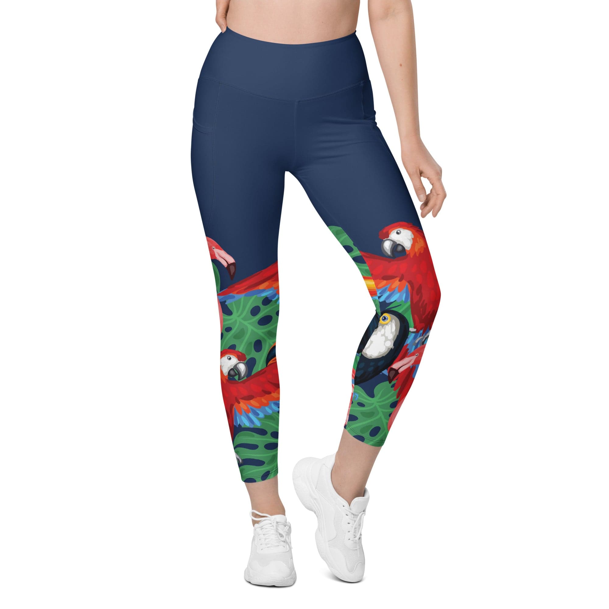 Tropical Birds Leggings With Pockets