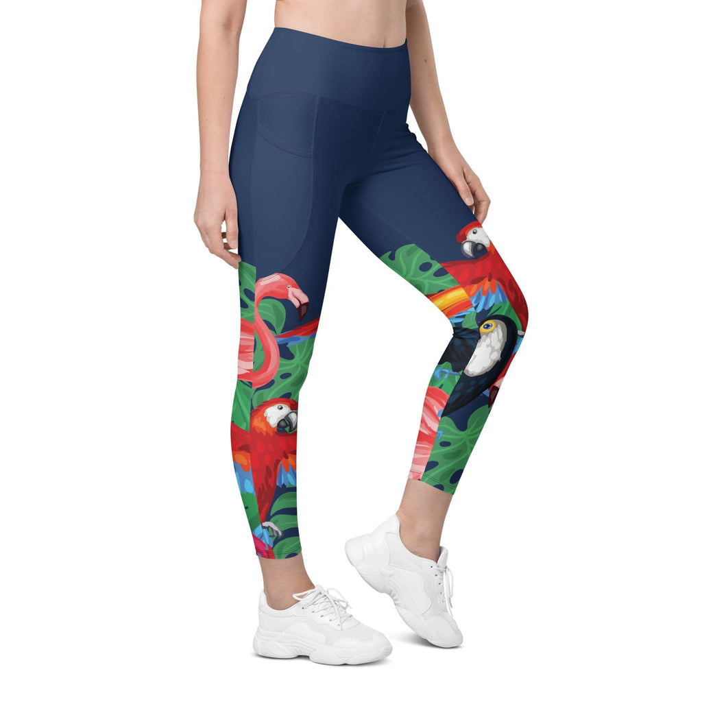 Tropical Birds Leggings With Pockets